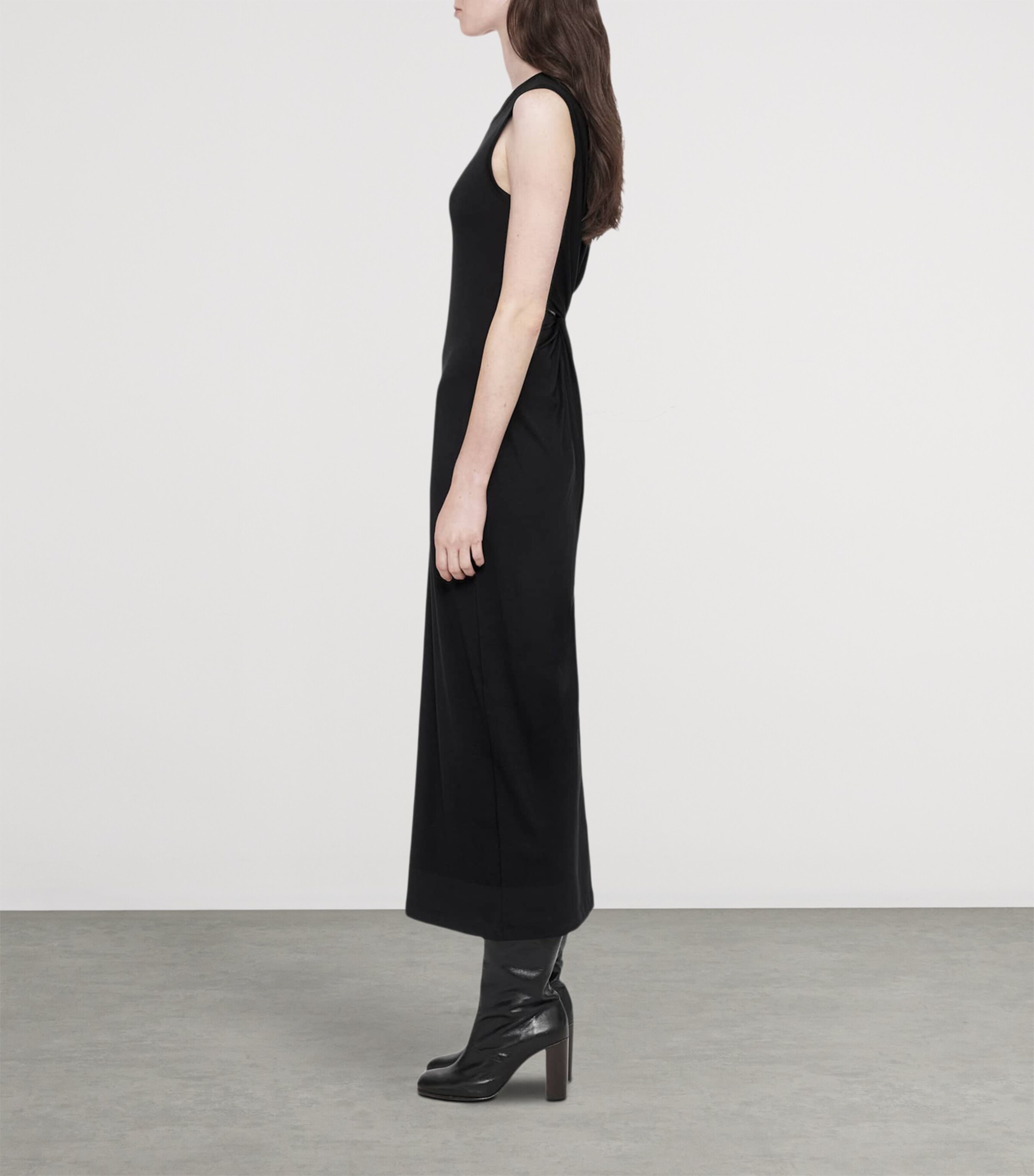 AllSaints Womens Jersey Ilia Midi Dress Black Image 8