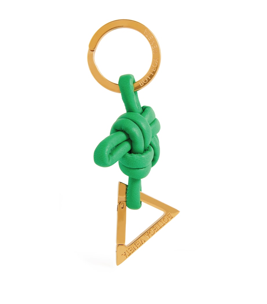 Leather Knot Keyring PARAKEET-GOLD Image 1