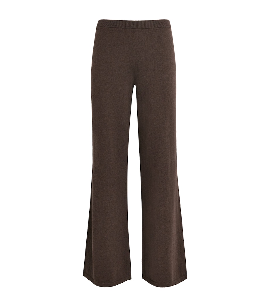 ÉTERNE Womens Cashmere-Cotton Wide-Leg Sweatpants Mushroom Image 1