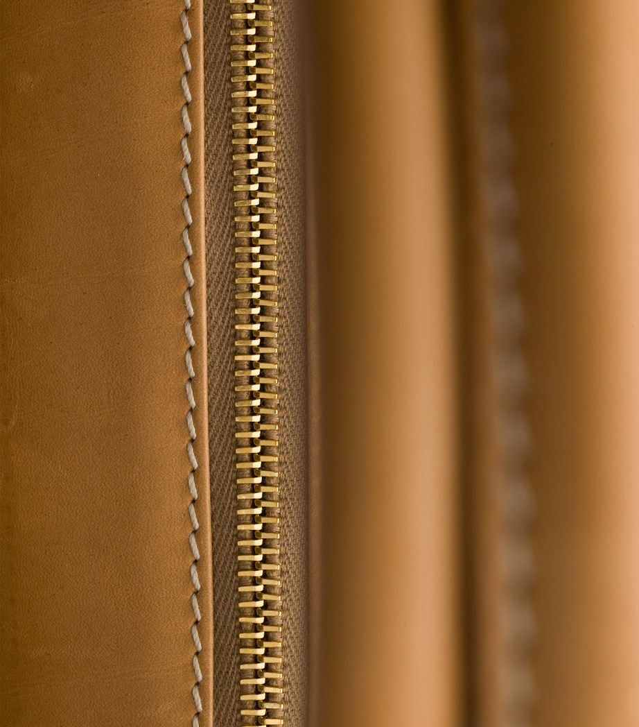 Prada Large Linen-Leather Tote Bag Neutral Image 6