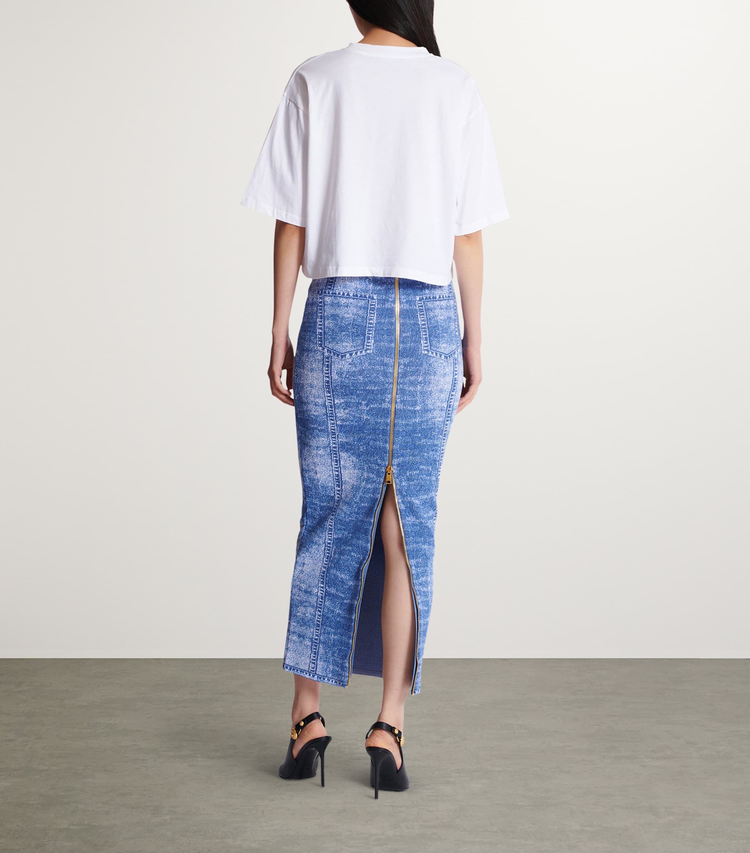 Cropped Logo T-Shirt GAB BLANC/NOIR Image 6