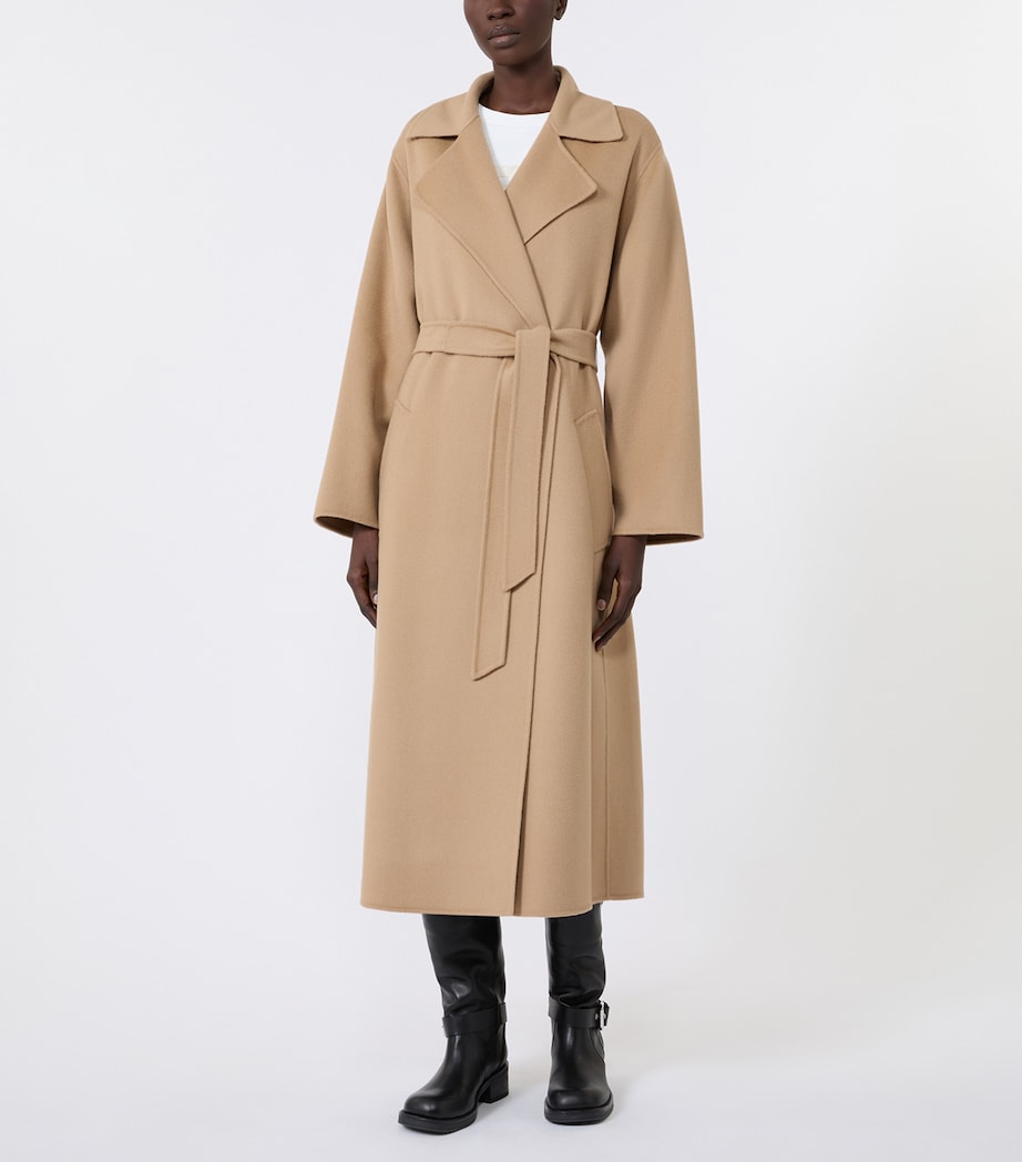 Weekend Max Mara Womens Wool-Blend Belted Coat Camel Image 2