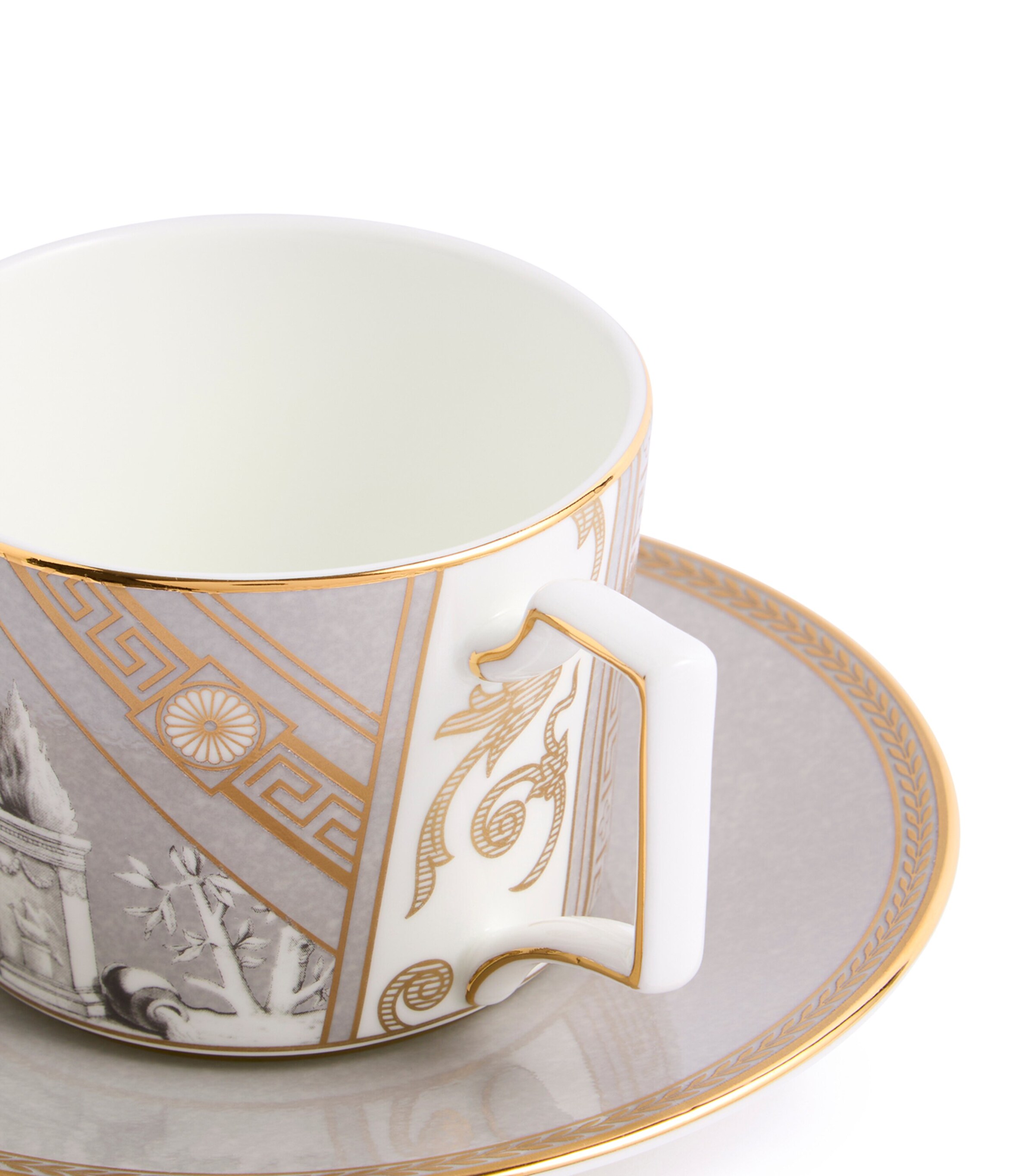 Wedgwood Set of 2 Renaissance Teacups and Saucers Grey Image 4