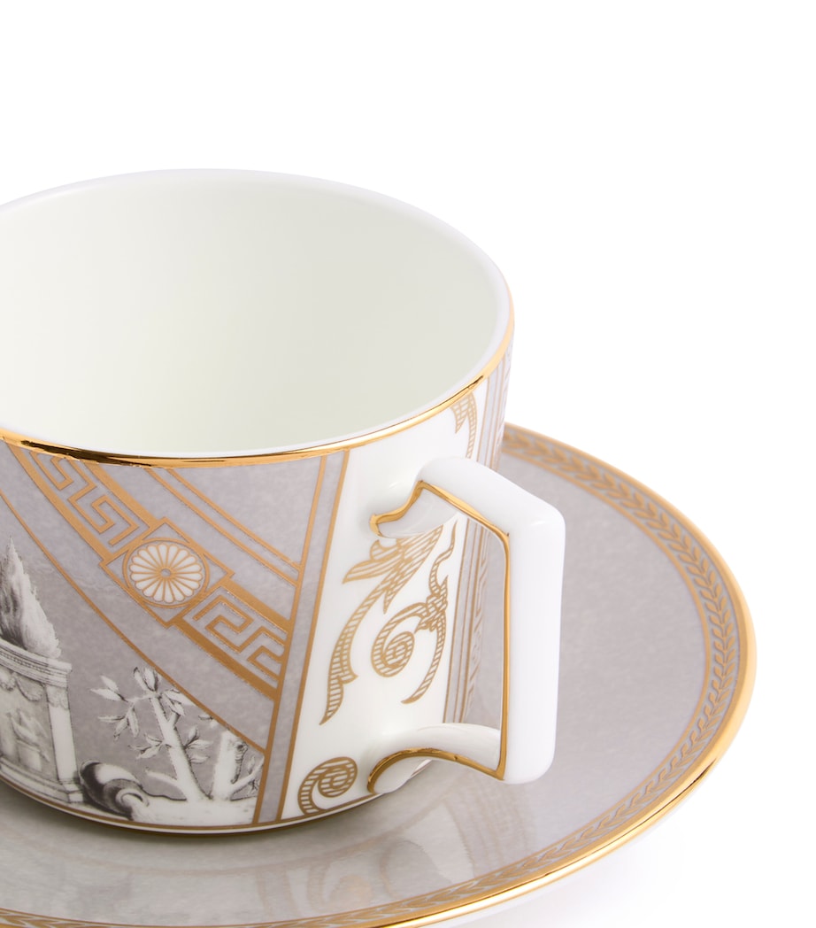 Set of 2 Renaissance Teacups and Saucers GREY Image 4