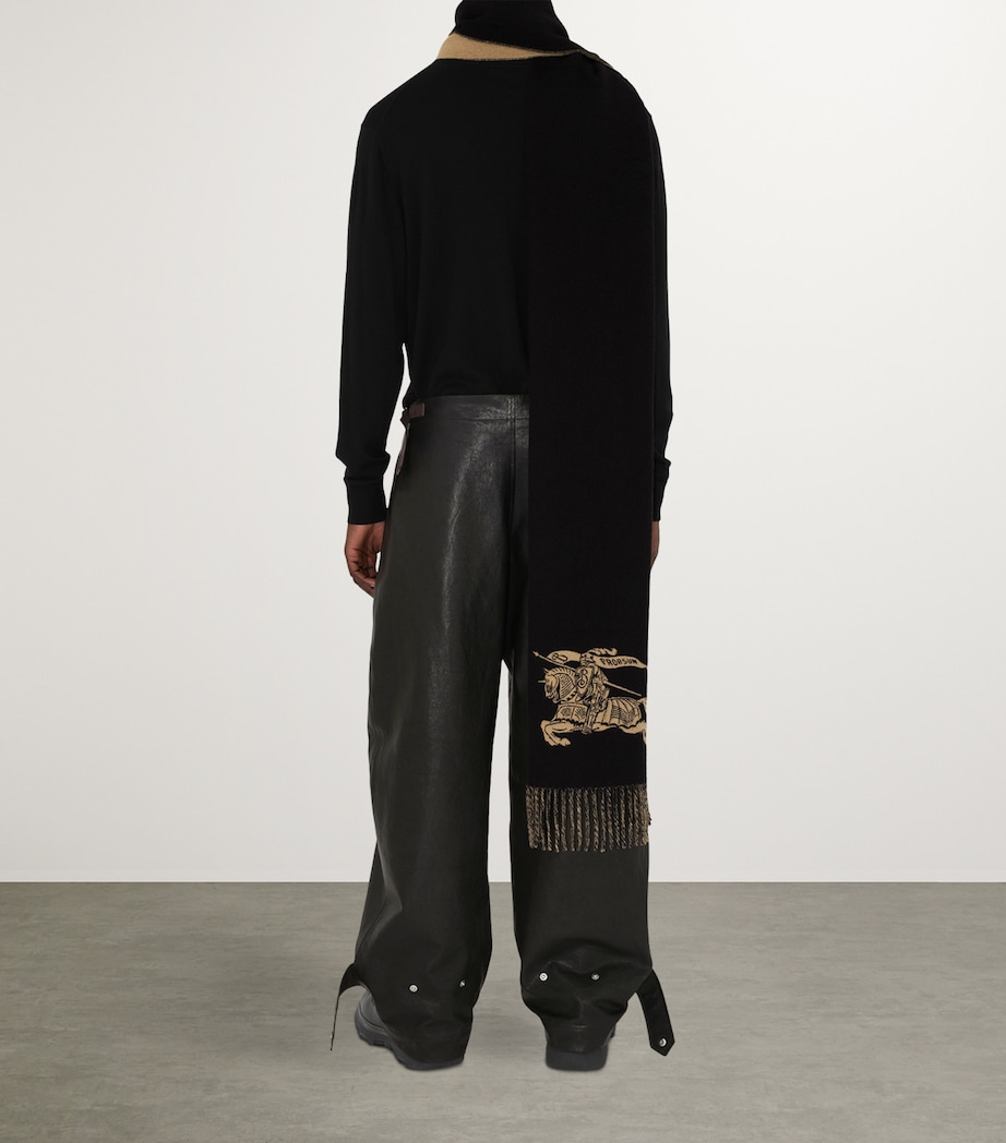 Cashmere Reversible EKD Scarf CAMEL / BLACK Image 4