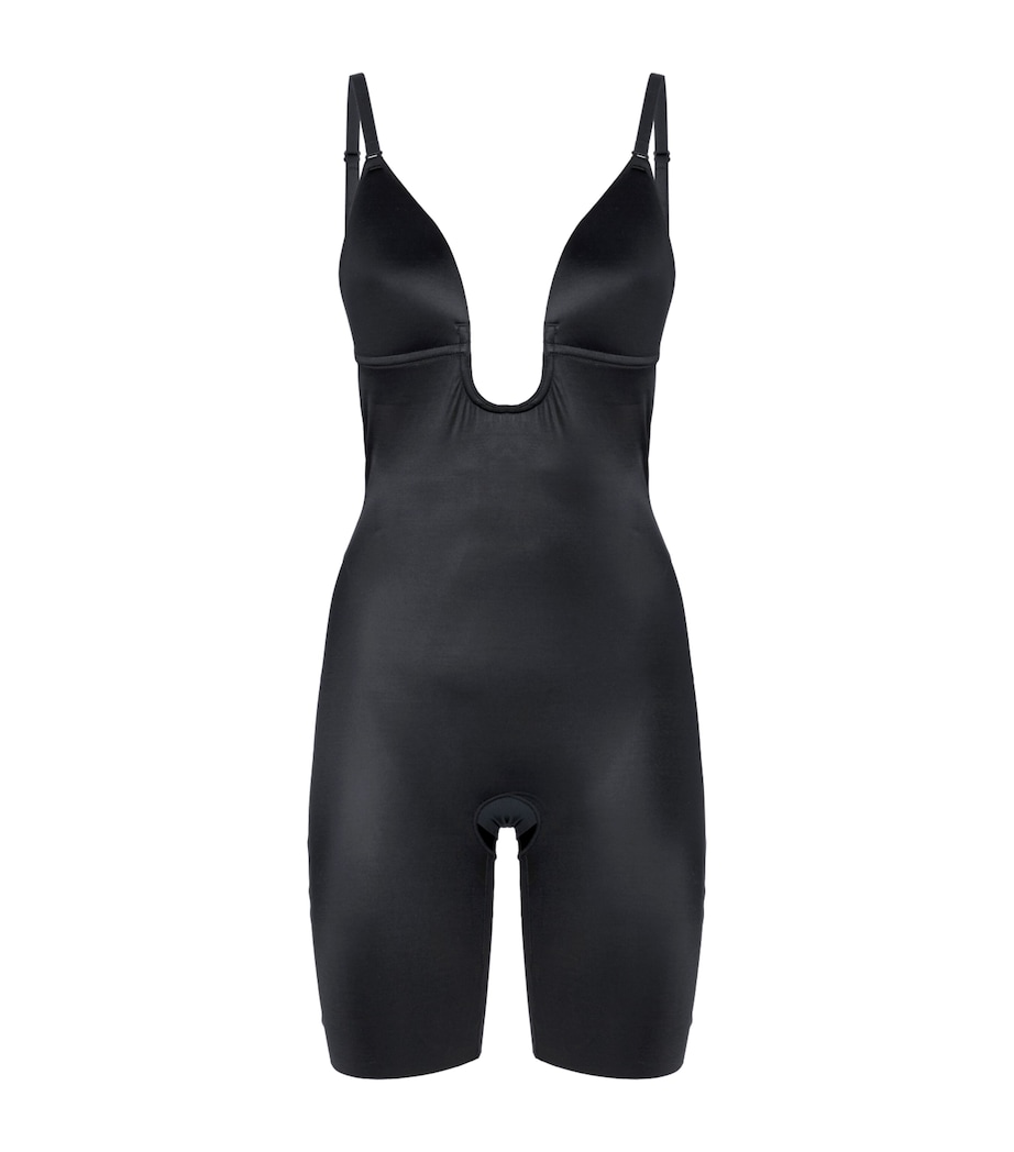 SPANXshape Suit Your Fancy Plunge Mid-Thigh Bodysuit - Medium Control VERY BLACK Image 1