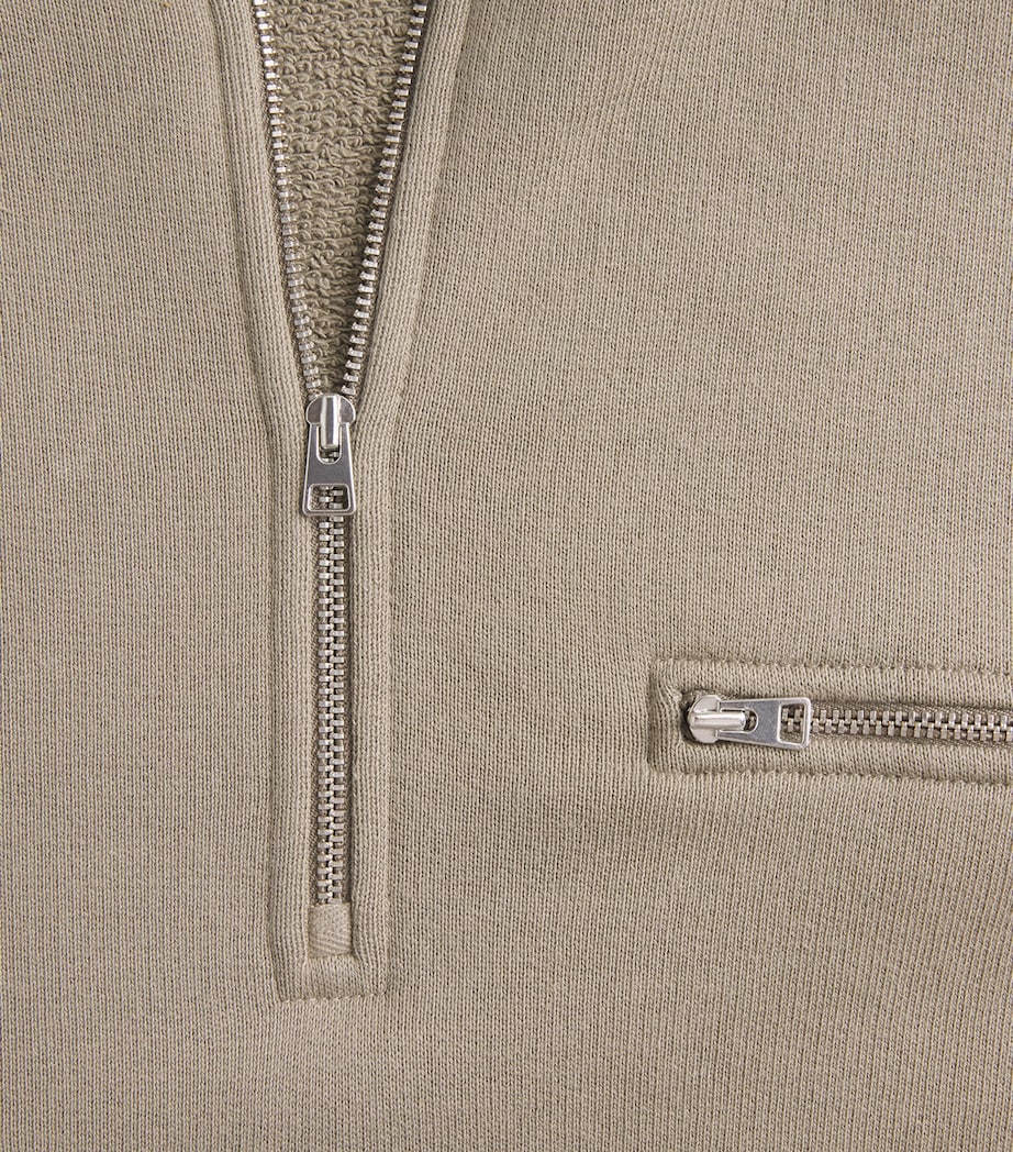 AGOLDE Mens Cotton Pavillion Half-Zip Sweatshirt Trail Image 6