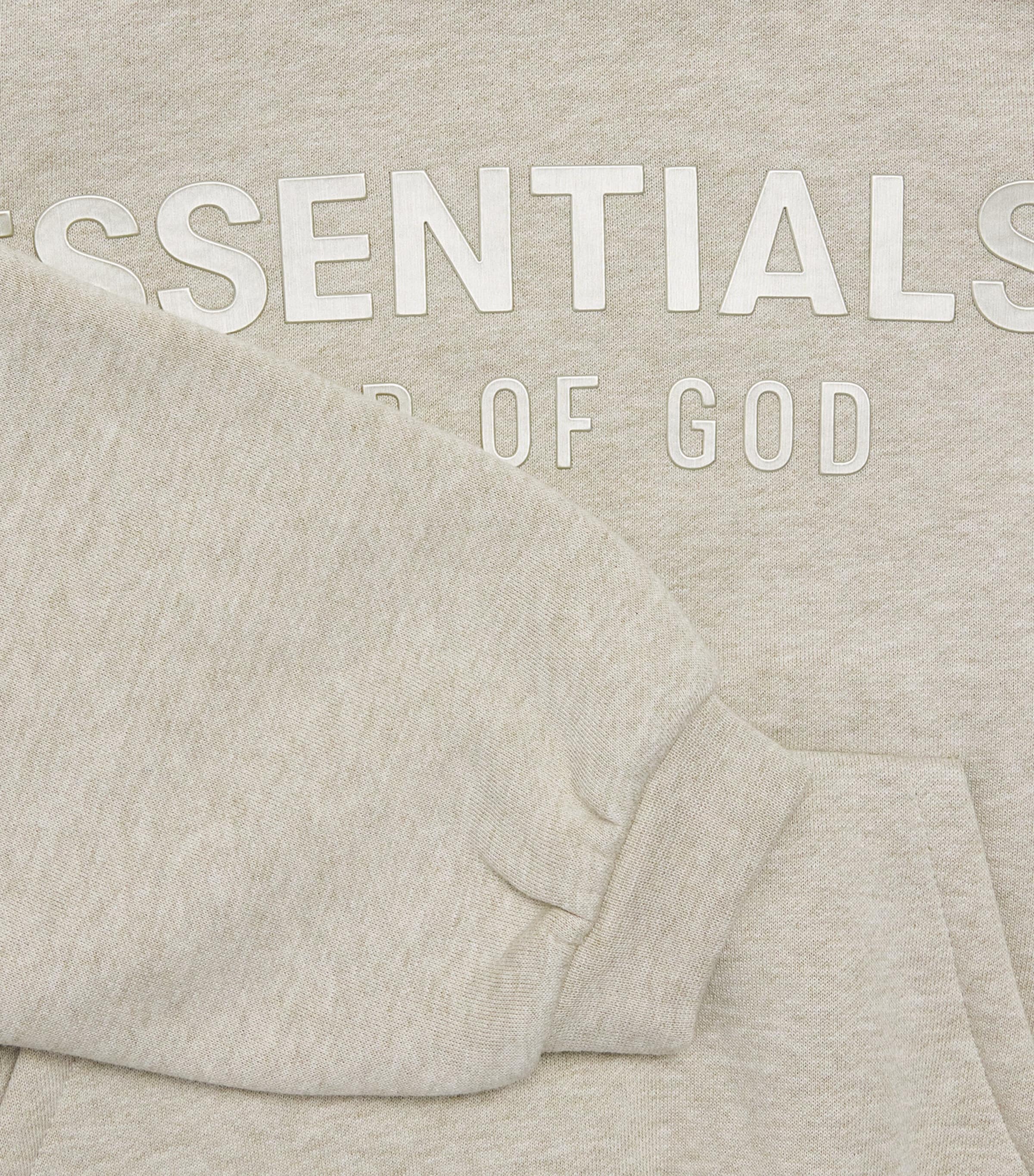 FEAR OF GOD ESSENTIALS KIDS Logo Hoodie (8-12 Years) Heather Stone Image 3