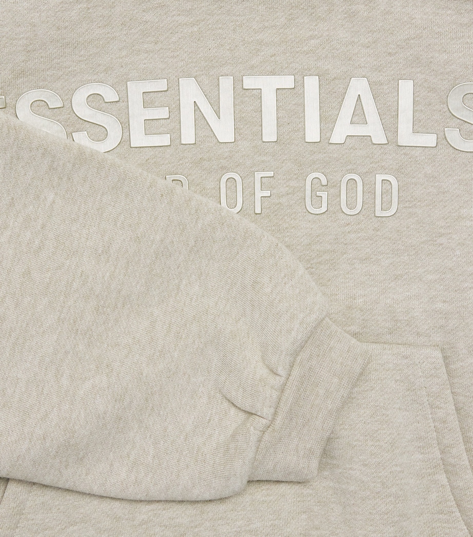FEAR OF GOD ESSENTIALS KIDS Logo Hoodie (8-12 Years) Heather Stone Image 3