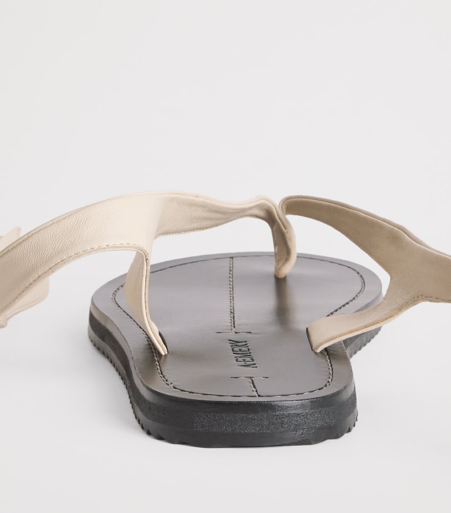 Leather Elmer Tie Sandals EGGSHELL Image 6