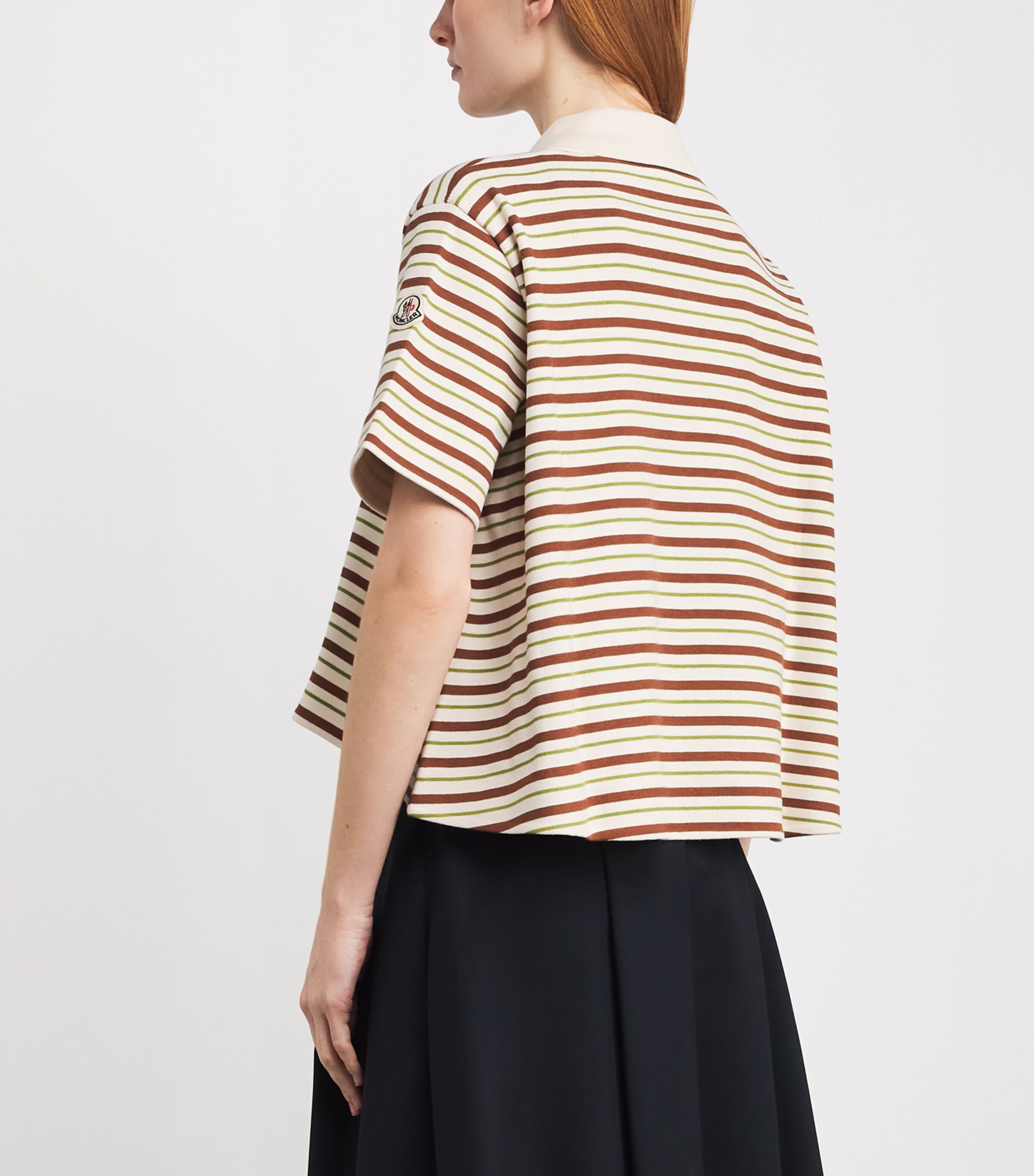 Cotton Stripe Polo Shirt F02 Image 4