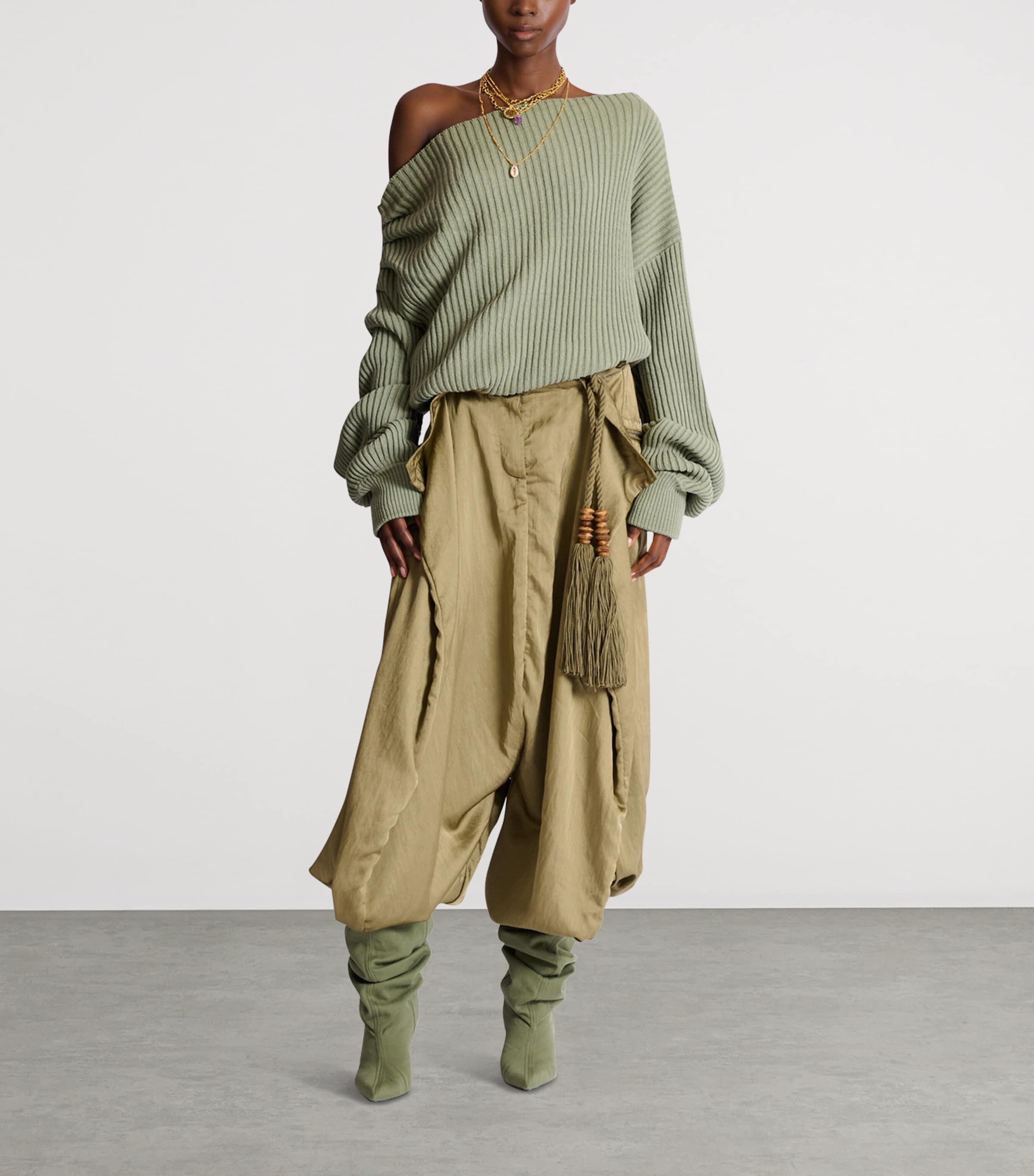 Silk Draped One-Shoulder Top 7EU SAUGE Image 8