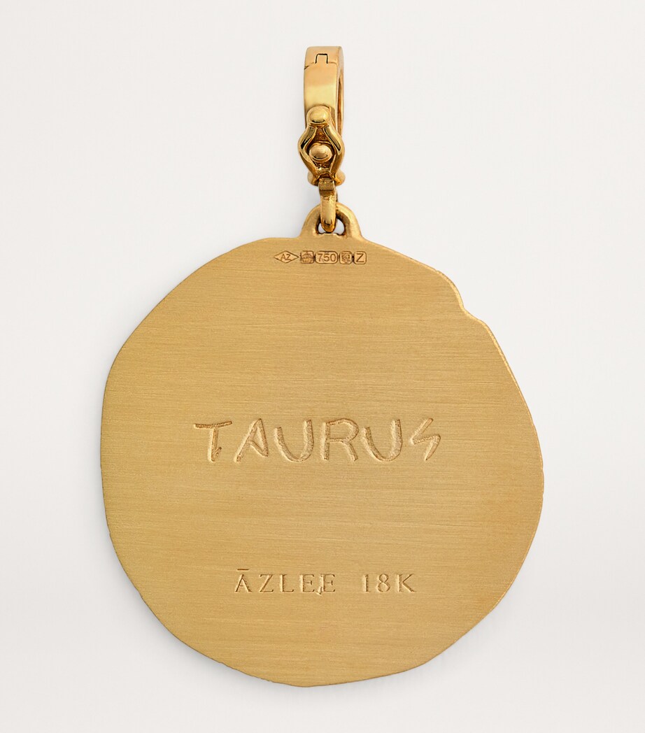 Taurus Charm Azlee Large Yellow Gold Zodiac Taurus Coin Charm | Harrods US