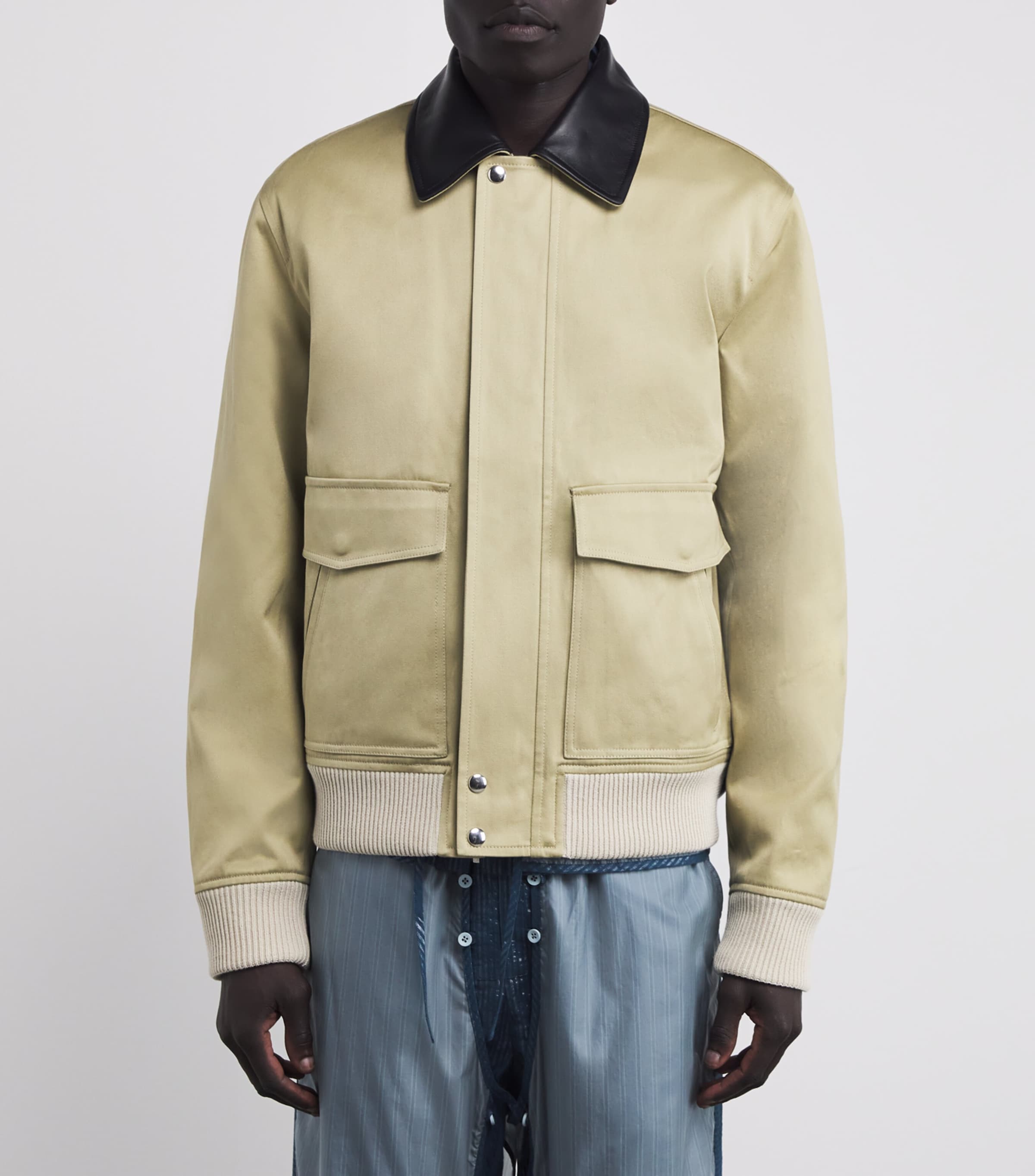 Wales Bonner Beige Cotton Shade Varsity Bomber Jacket | Harrods UK