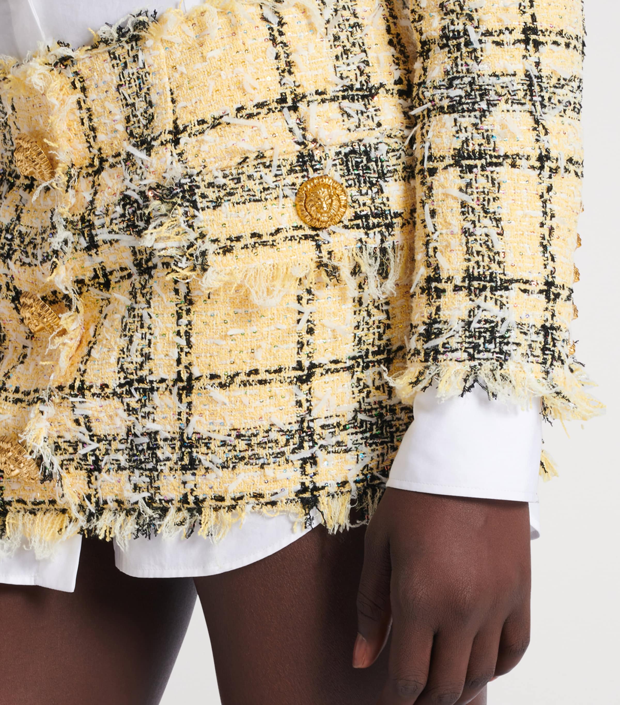 Tweed Sequinned Check Mini Skirt AAA MULTICOLORE Image 6