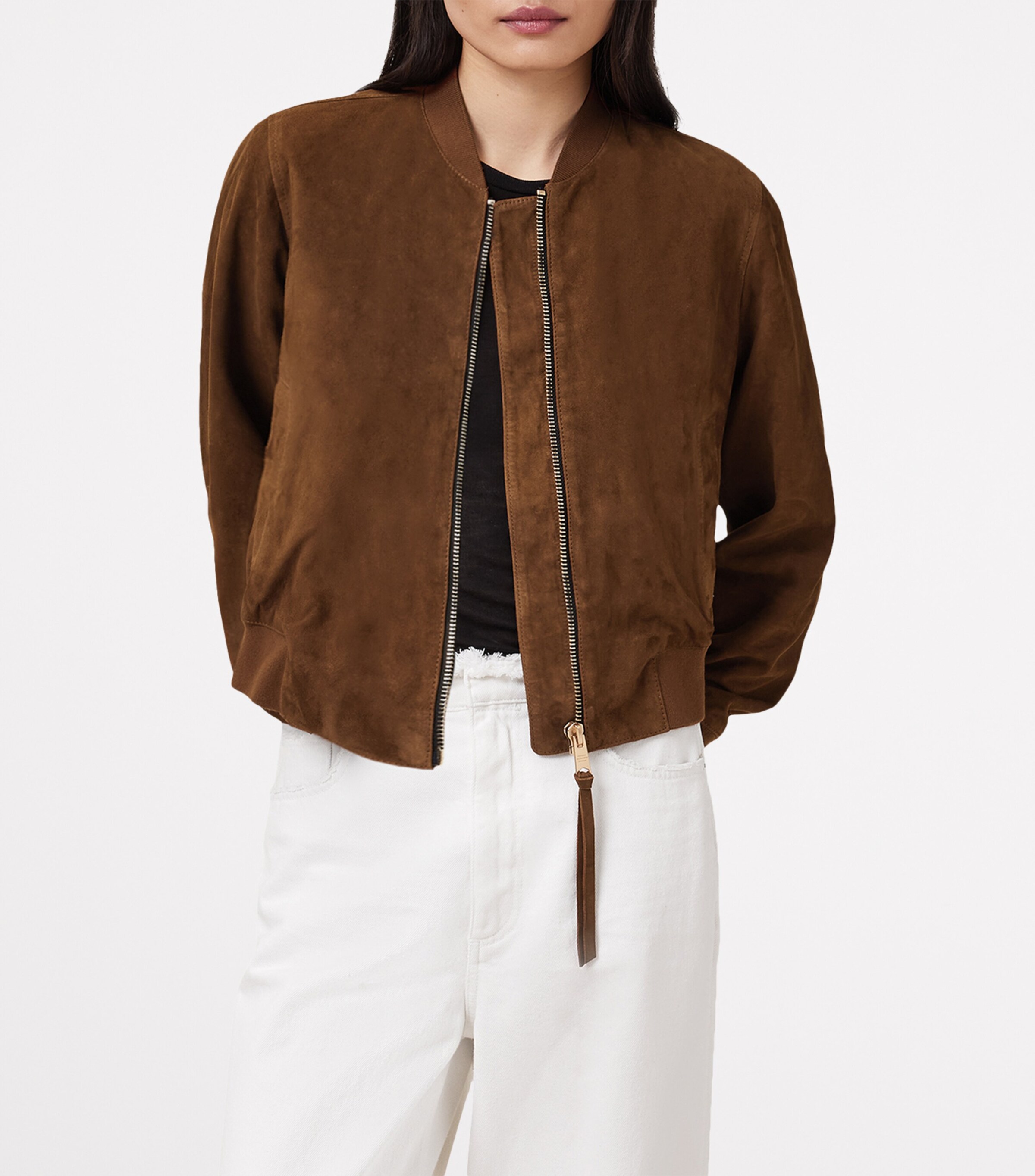 Suede Orten Bomber Jacket COGNAC BROWN Image 5