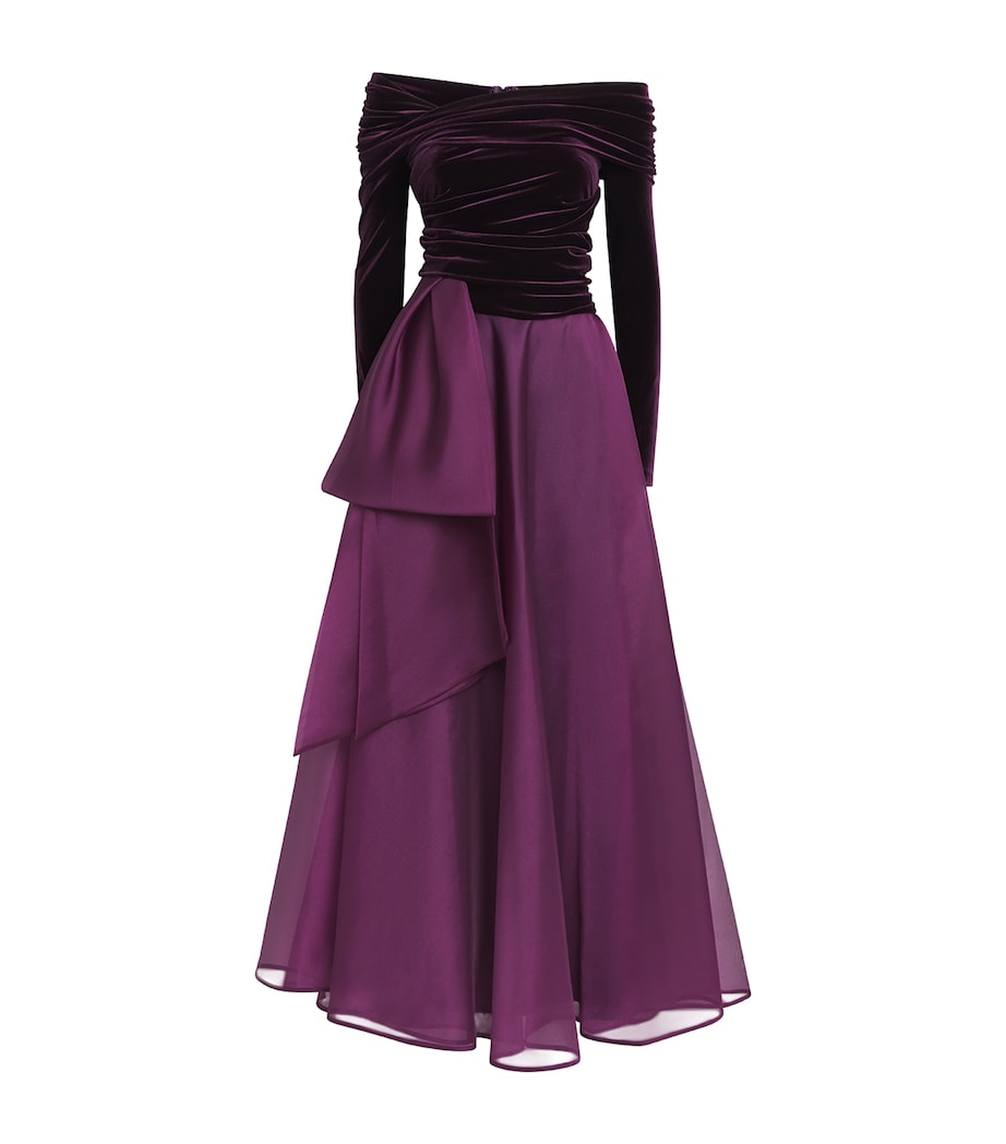 Talbot Runhof Purple Stretch Velvet-Organza Gown | Harrods CA