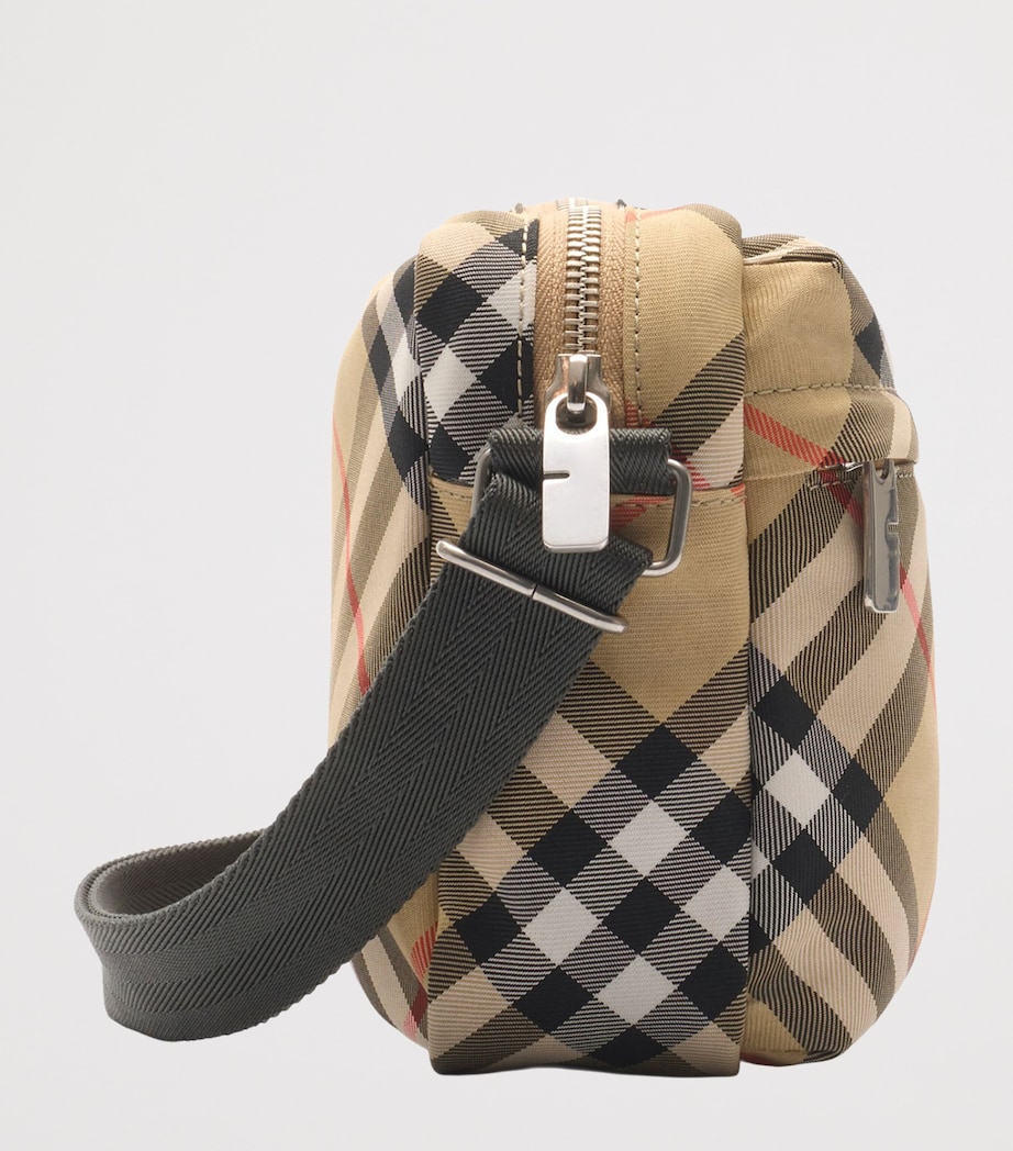 Small Canvas Check Cross-Body Bag SAND Image 4