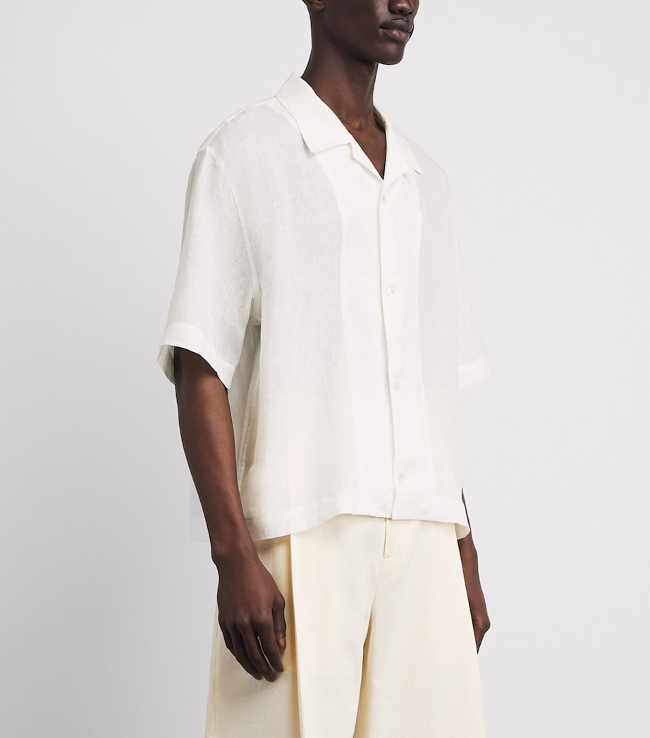 Studio Nicholson Mens Linen Relaxed Shirt Milk Image 4