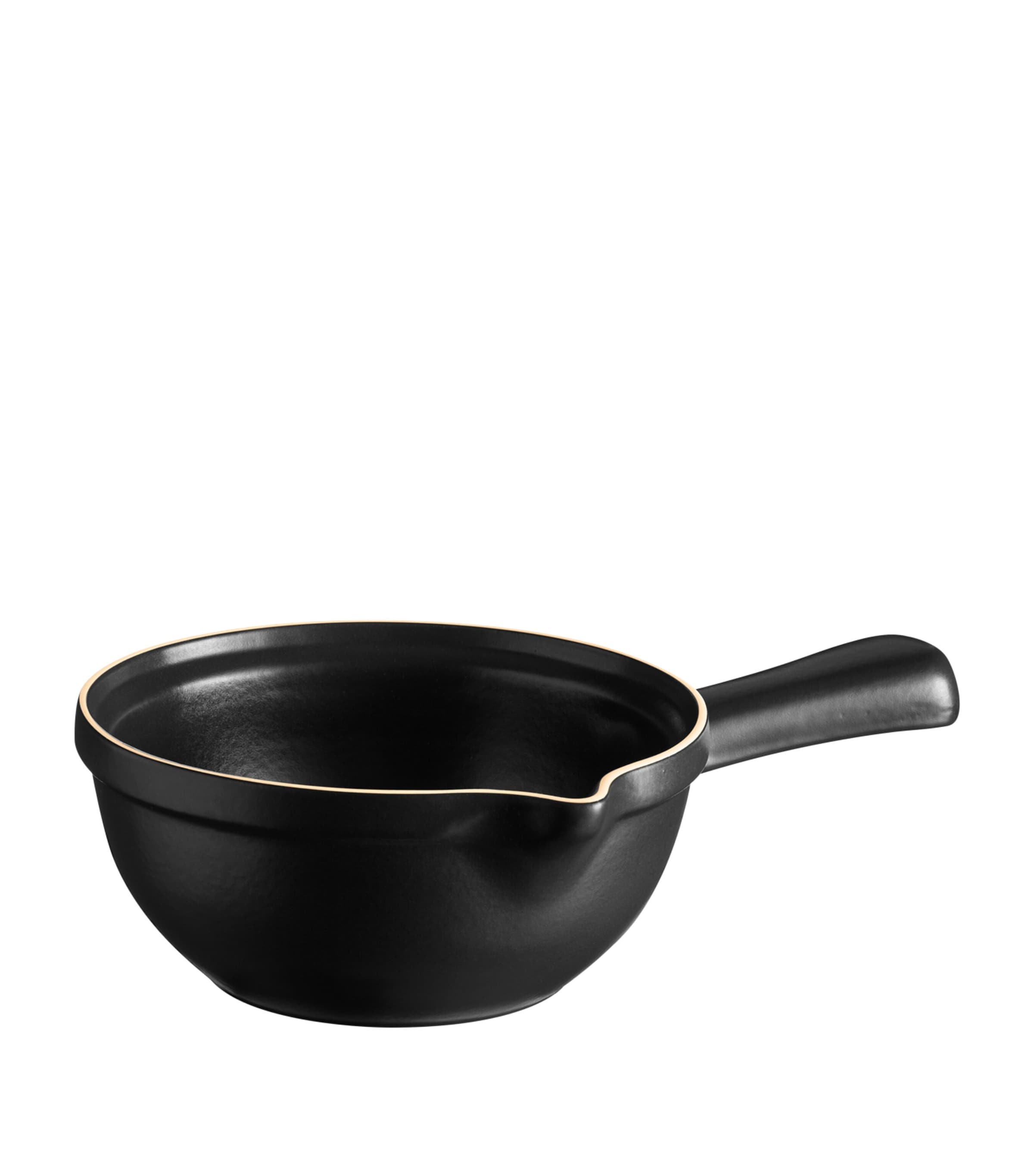 Emile Henry Ceramic BBQ Saucepan (28cm) Black Image 1