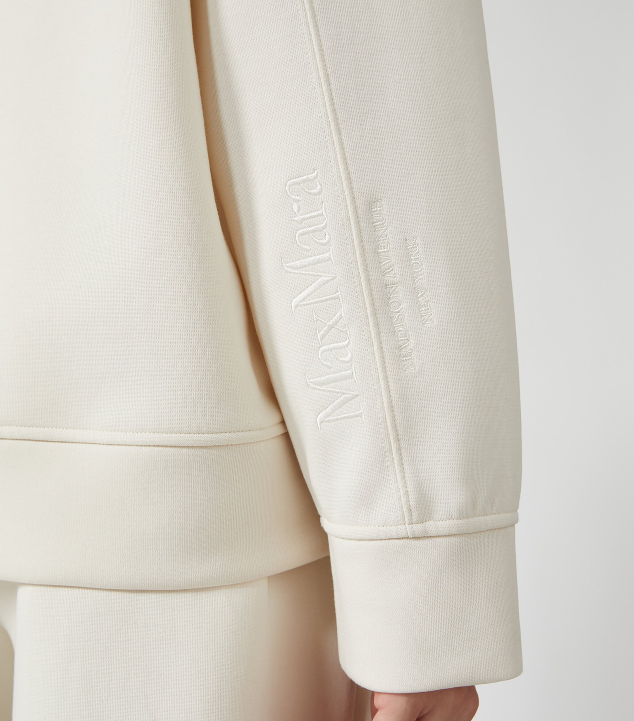 Max Mara Womens Hooded V-Neck Sweatshirt Natural Image 5