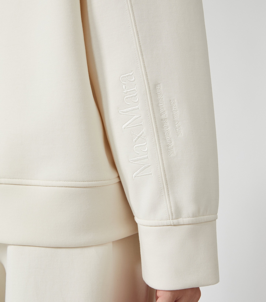 Max Mara Womens Hooded V-Neck Sweatshirt Natural Image 5