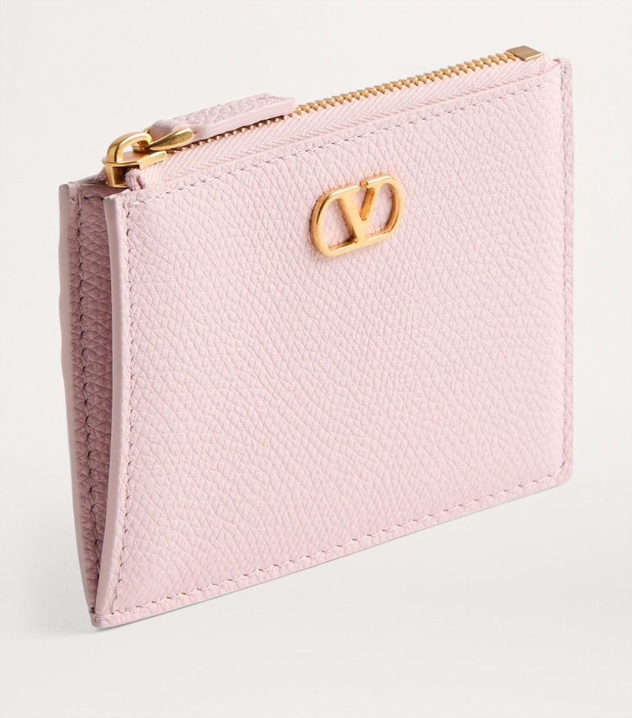 Leather VLogo Signature Zipped Card Holder 16Q Image 2