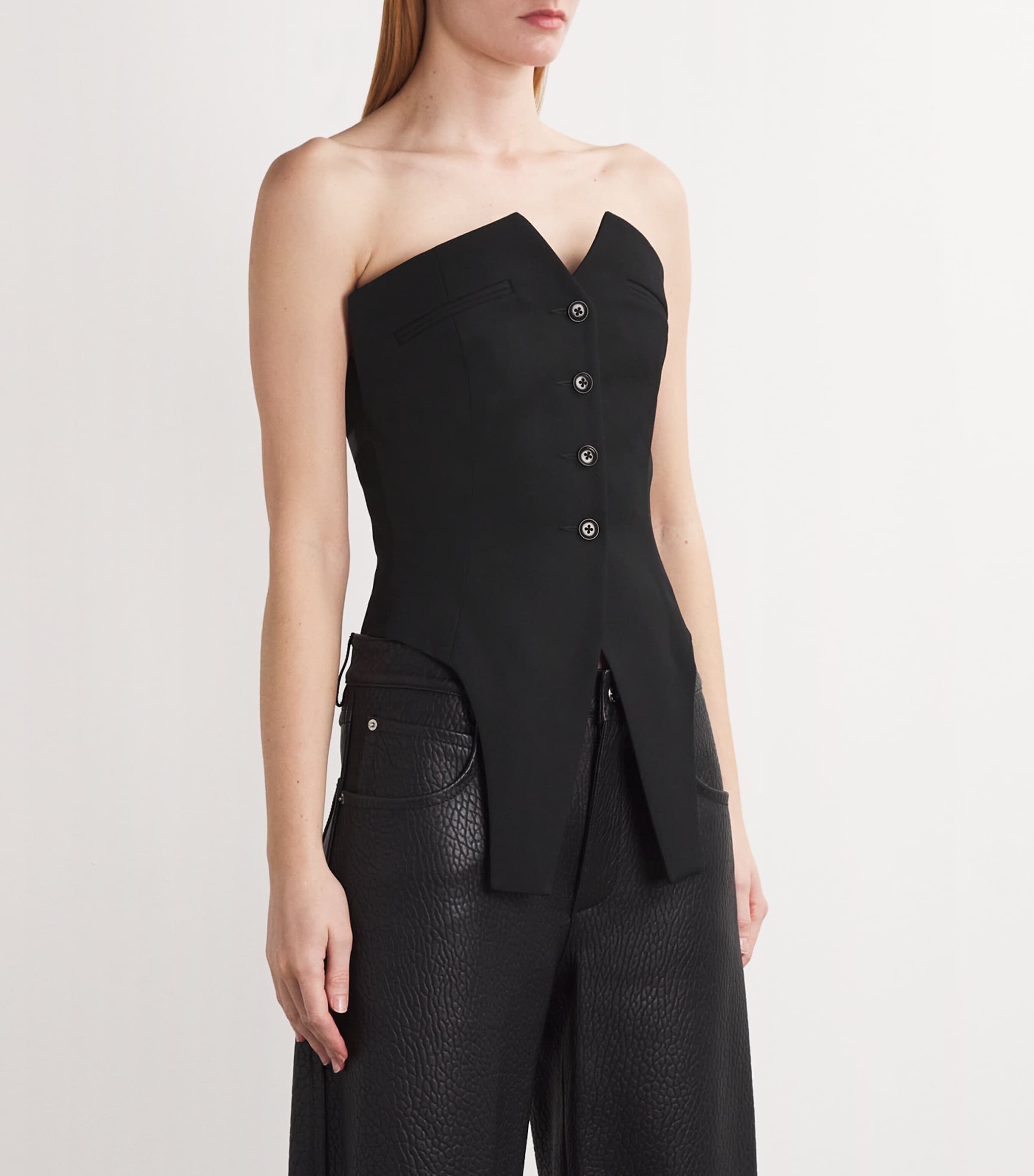 Wool Deconstructed Vest 001BLACK Image 3