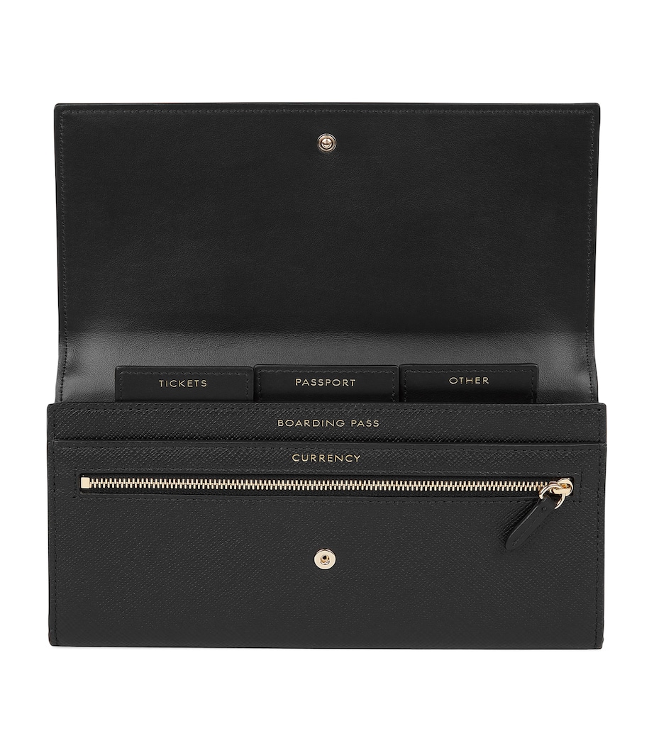Leather Marshall Travel Wallet BLACK Image 4