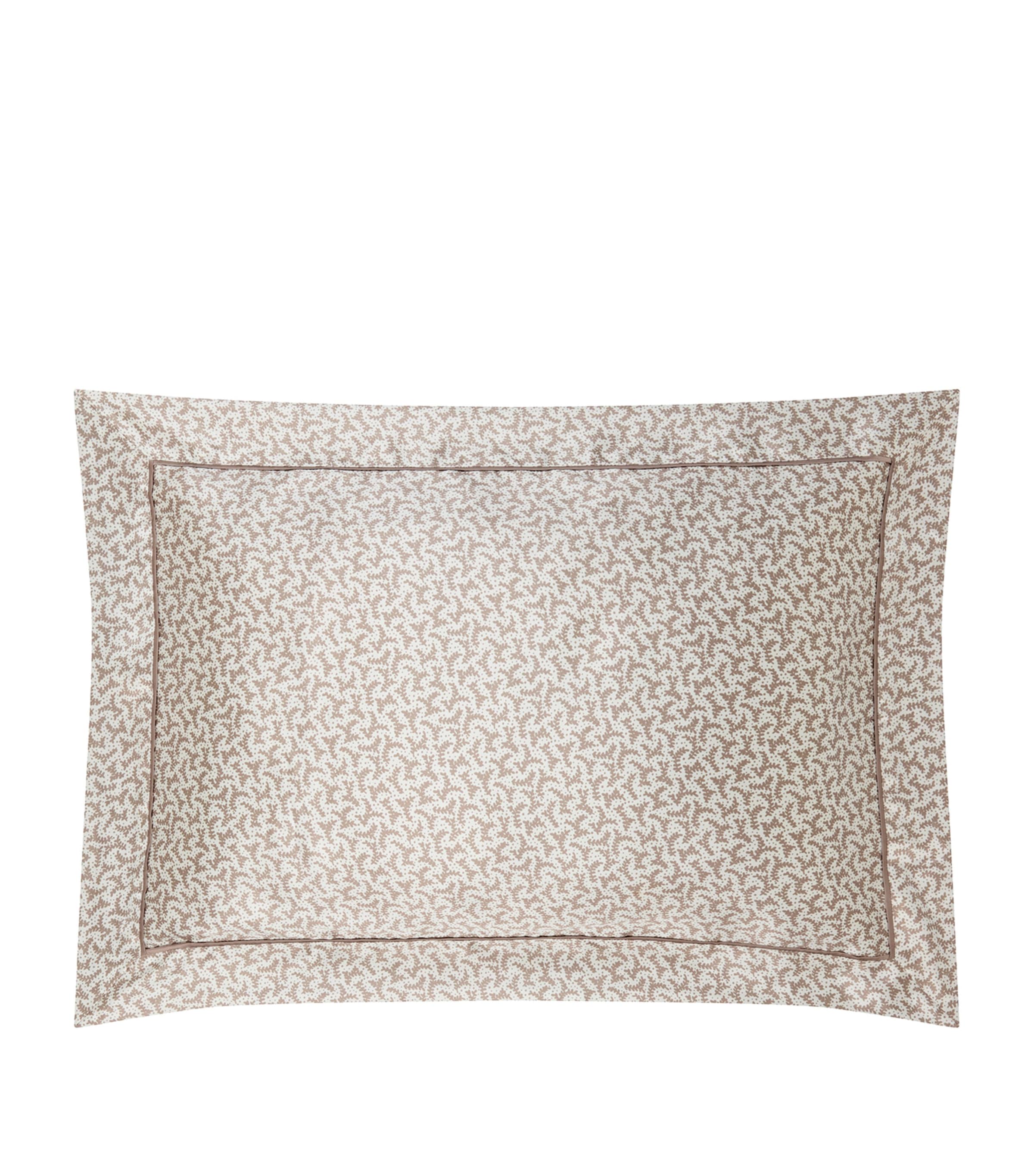 Gingerlily Silk Fern King Oxford Pillowcase (50cm x 90cm) Mocha/ivory Image 1