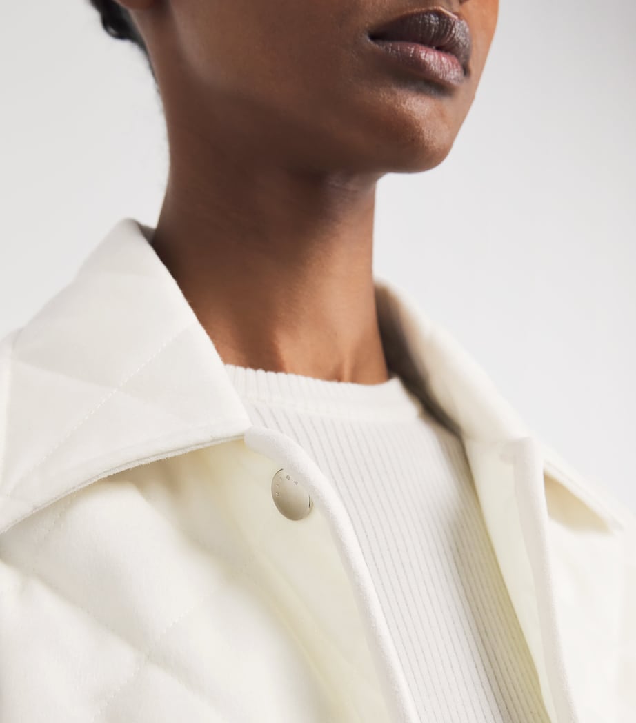 Cashmere Quilted Down Jacket WHITE Image 6