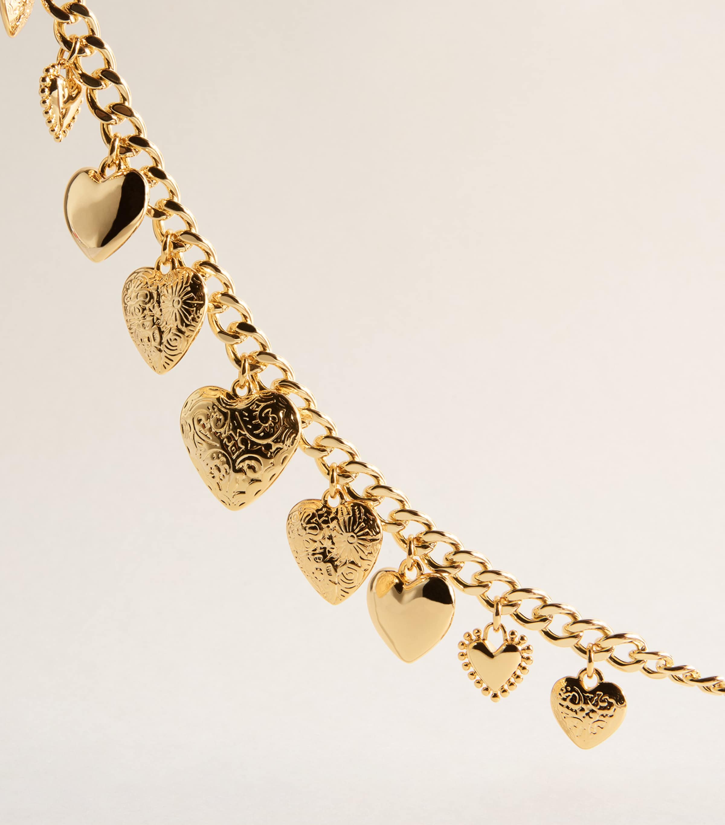Self-Portrait Heart Charm Necklace Gold Image 3
