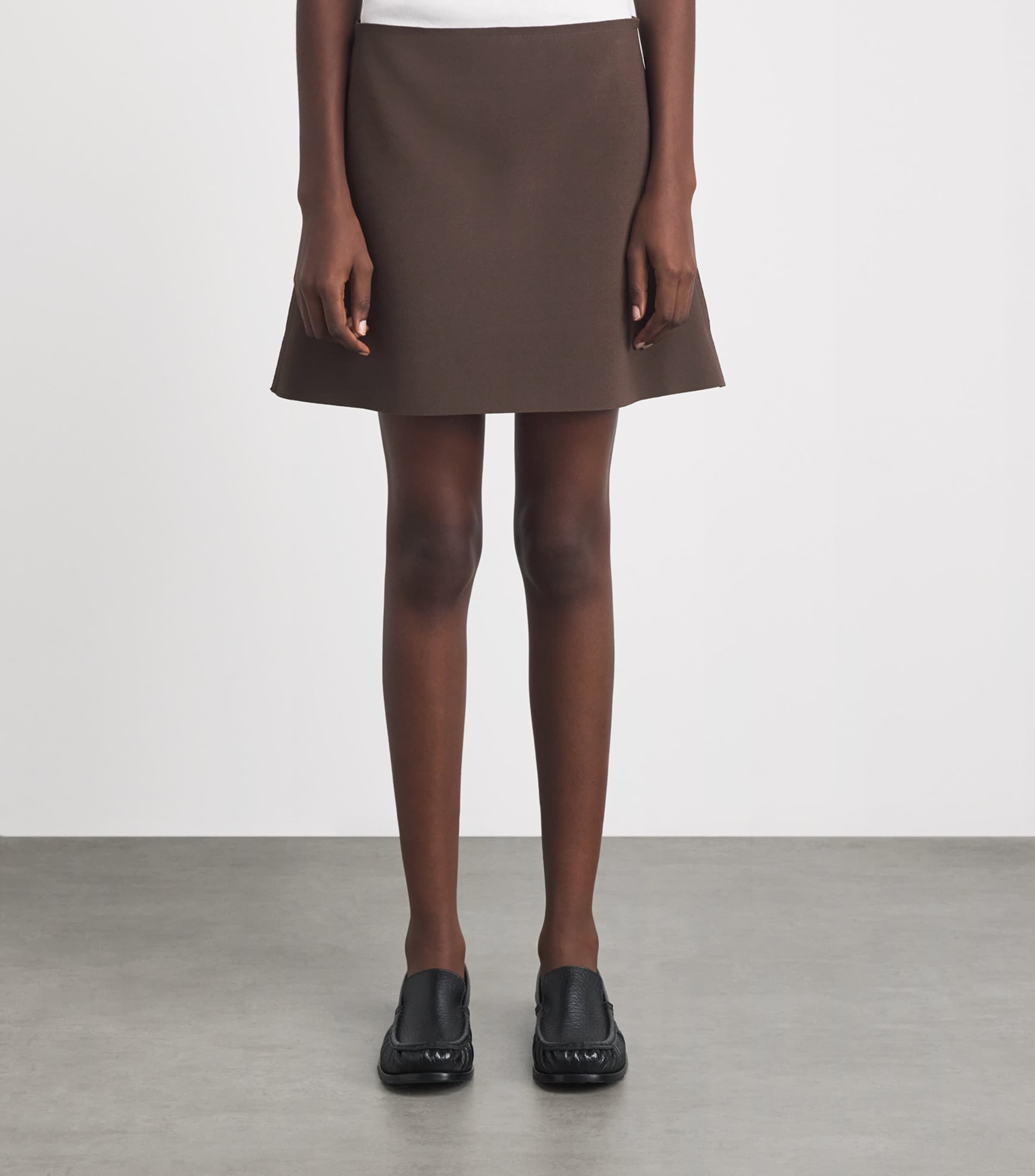 Birrot Womens Lay 3 A-Line Mini Skirt Cocoa Brown Image 4