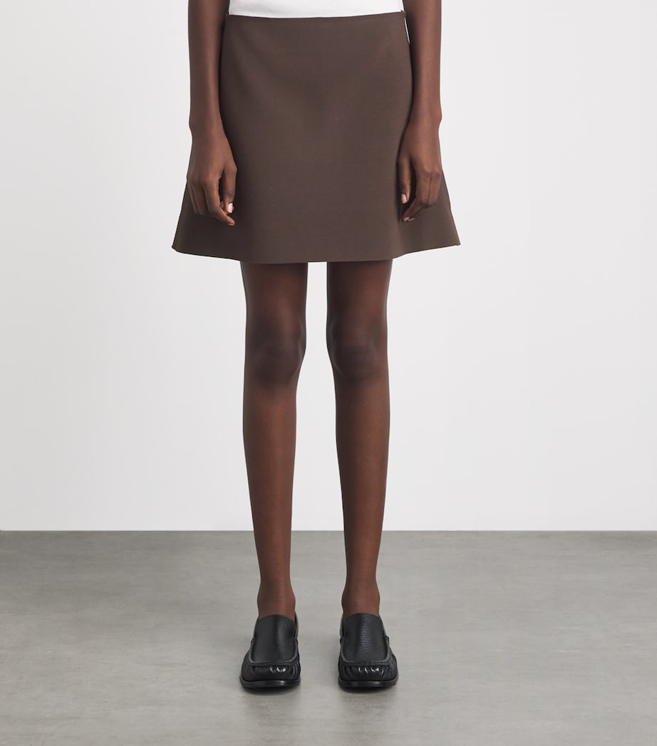 Birrot Womens Lay 3 A-Line Mini Skirt Cocoa Brown Image 4