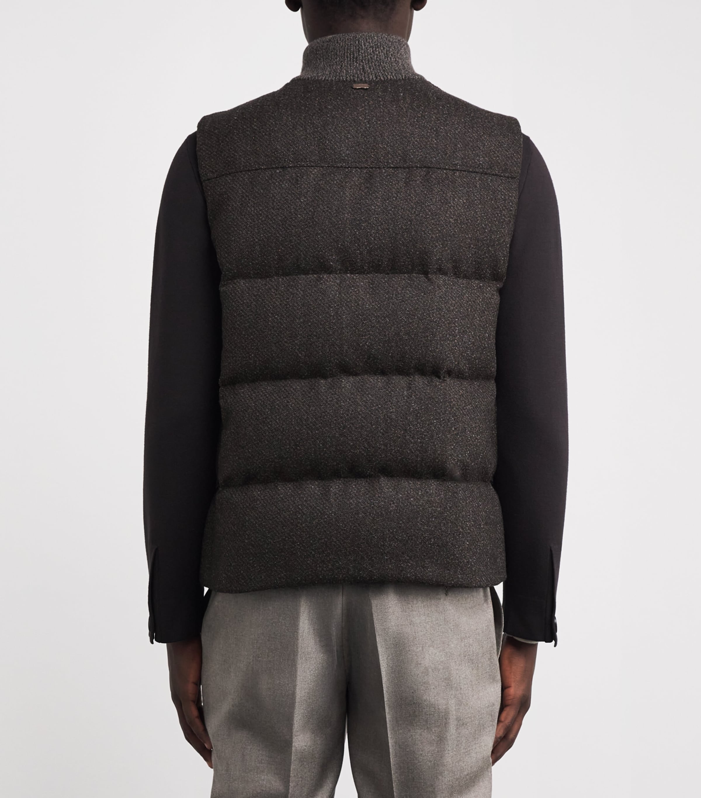 Wool-Blend Padded Gilet 650 - BROWN- CUMIN Image 4