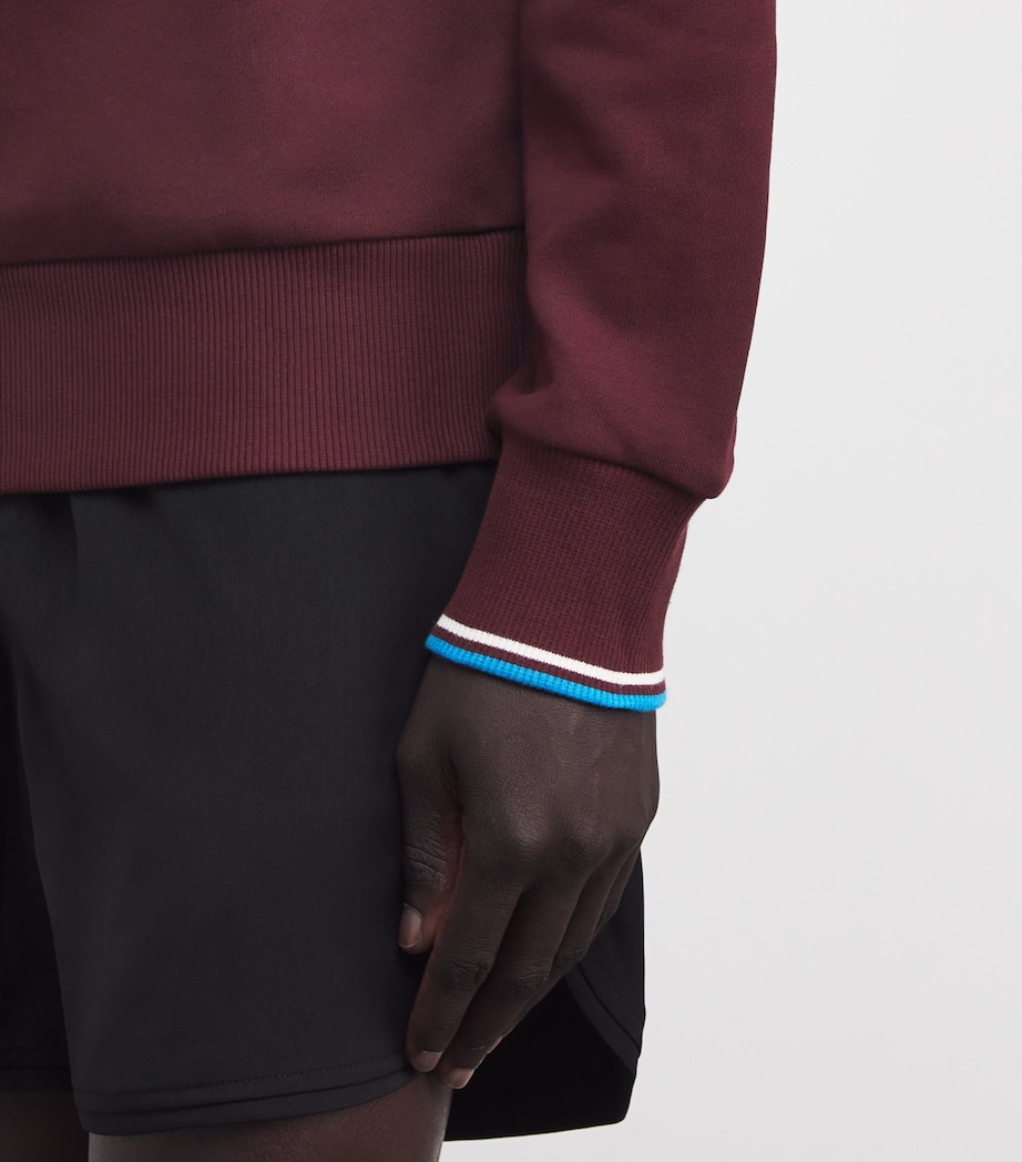 Cotton Half-Zip Sweatshirt Z63-OXBLD/ECR/CRTBLU Image 6