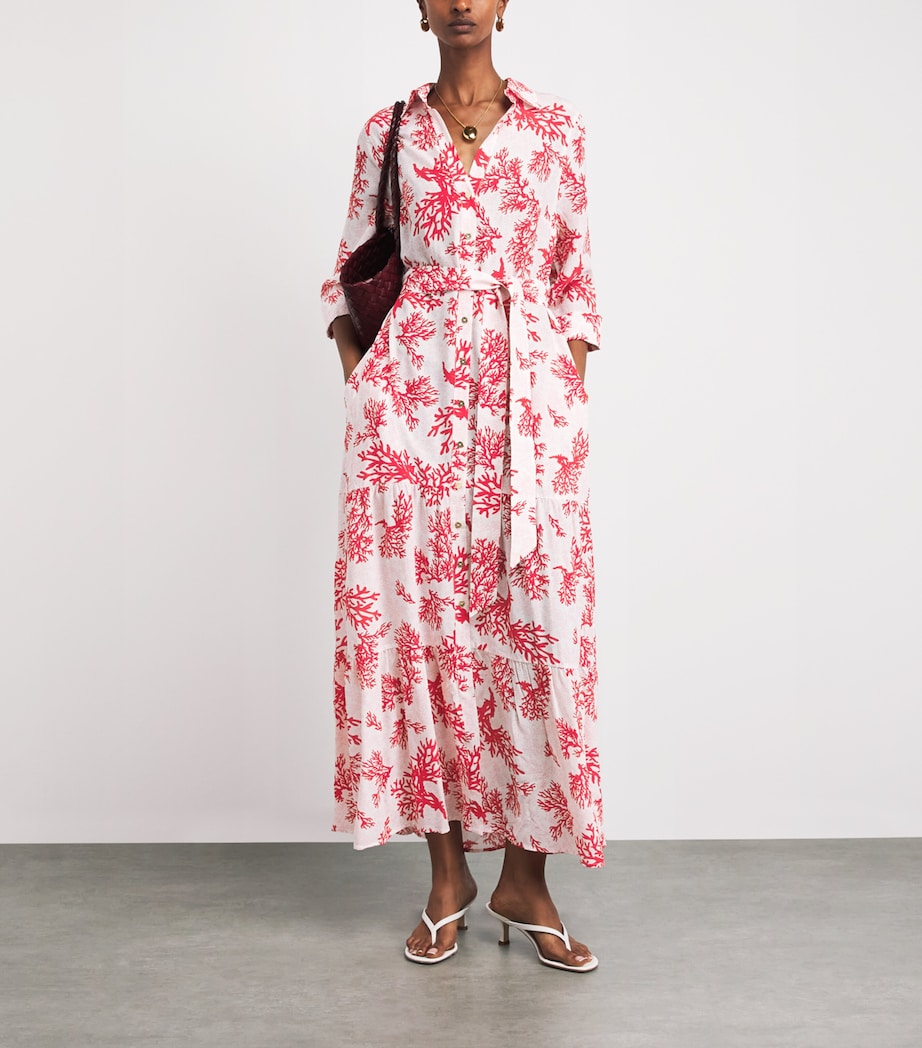 Heidi Klein Womens Silk Scala Maxi Shirt Dress Prt Prt Image 2