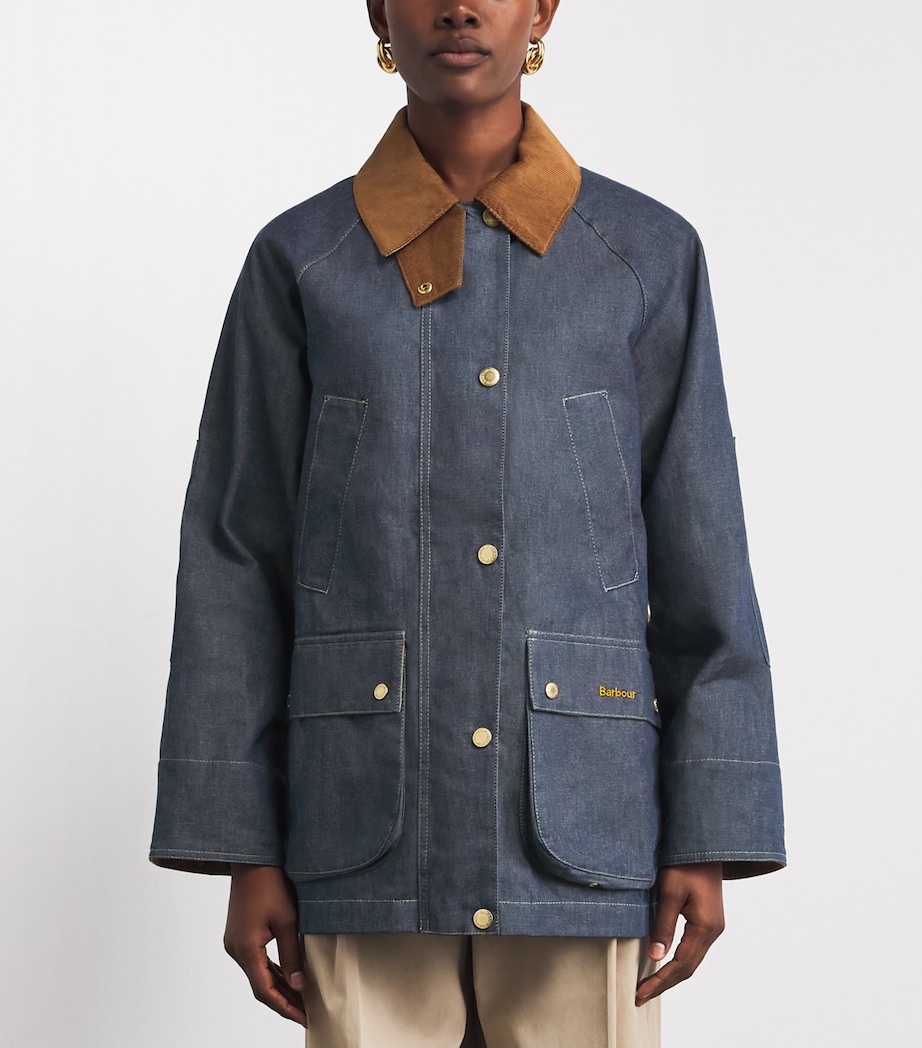 Barbour Womens Denim Asker Jacket Indigo/dress Image 4