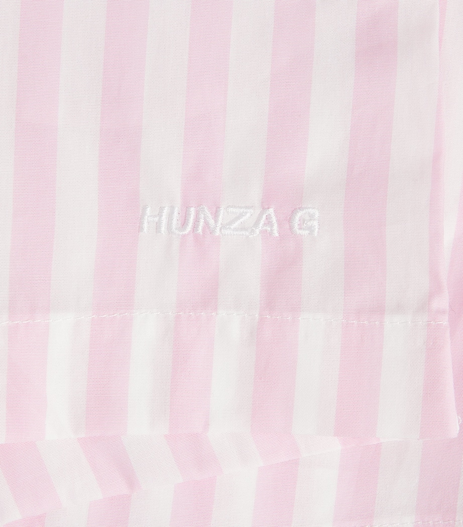 Hunza G Womens Cotton Stripe Cabana Shorts Pink Image 6