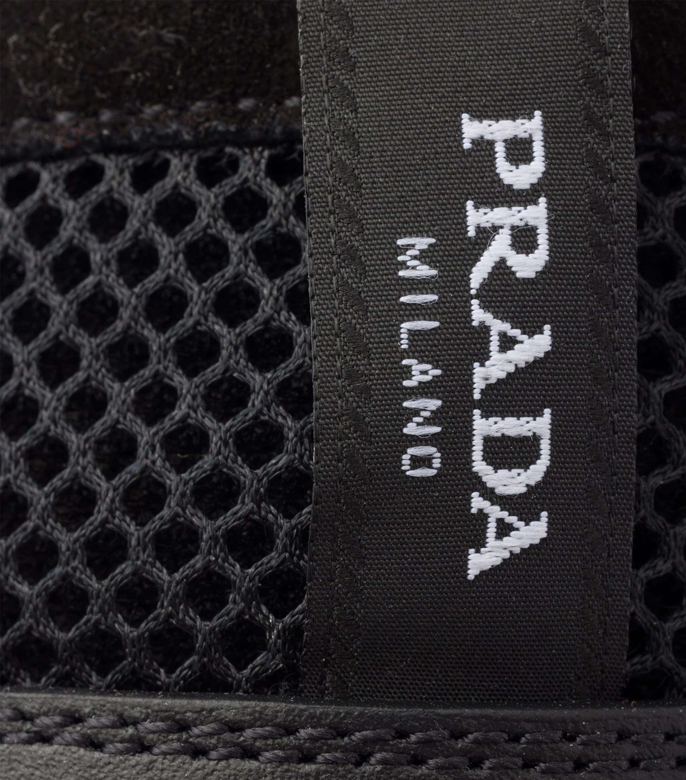 Prada Leather-Mesh Sneakers Black Image 7