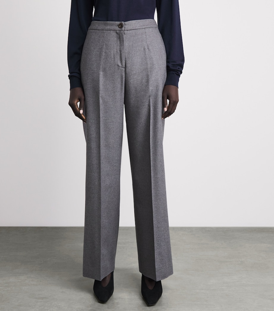 Colombo Womens Cashmere Straight Trousers Grey Image 4