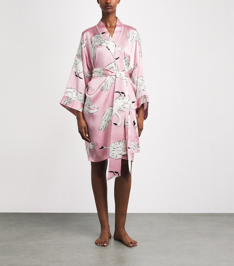 Olivia von Halle Womens Silk Swan Mimi Robe Image 2