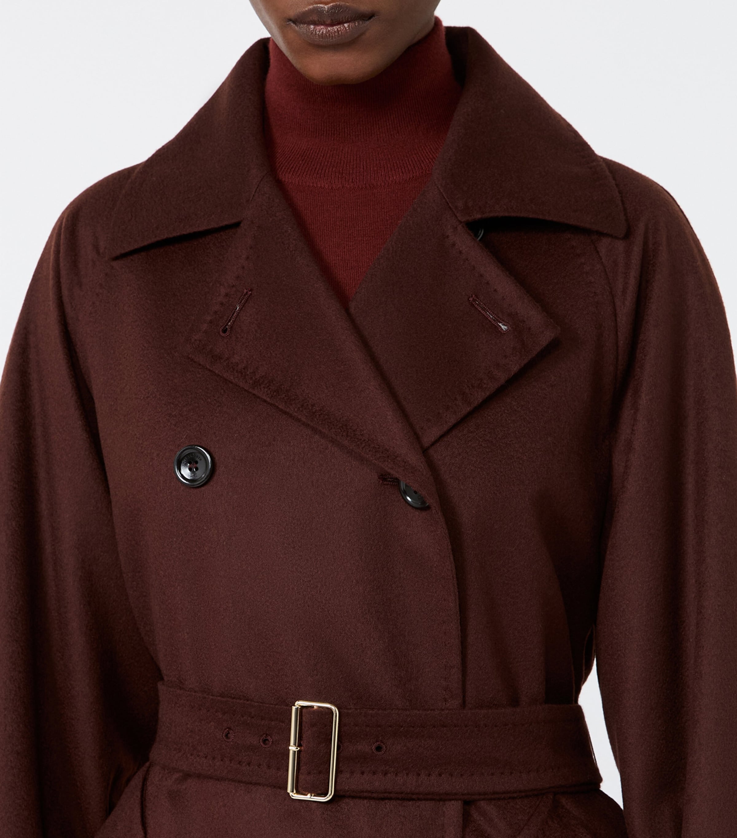 Max Mara Womens Cashmere Trench Coat Rust Image 5