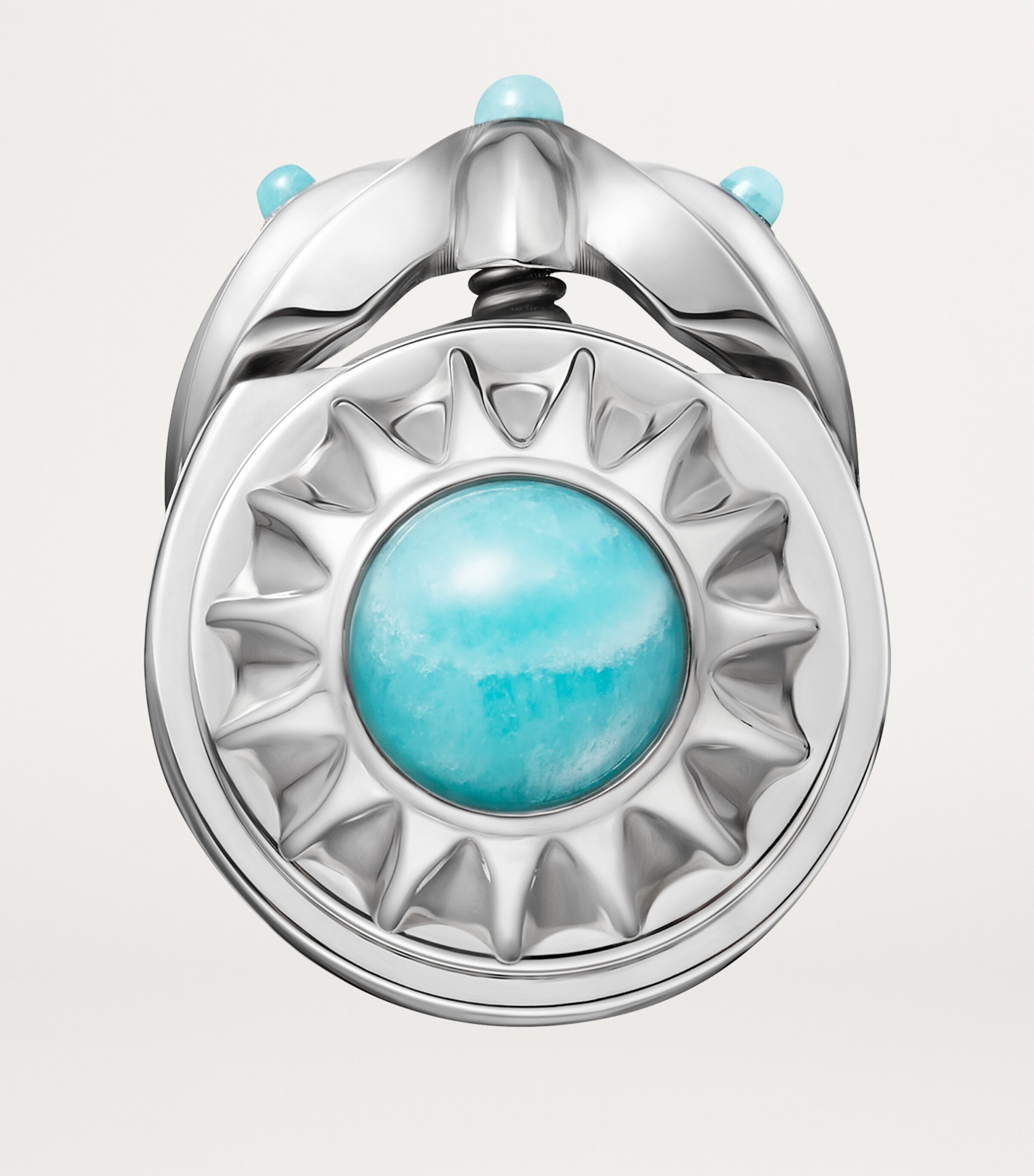 Cartier Sterling Silver, Turquoise and Mother-Of-Pearl Palm Tree Ballpoint Pen Turquoise & Silver Image 5