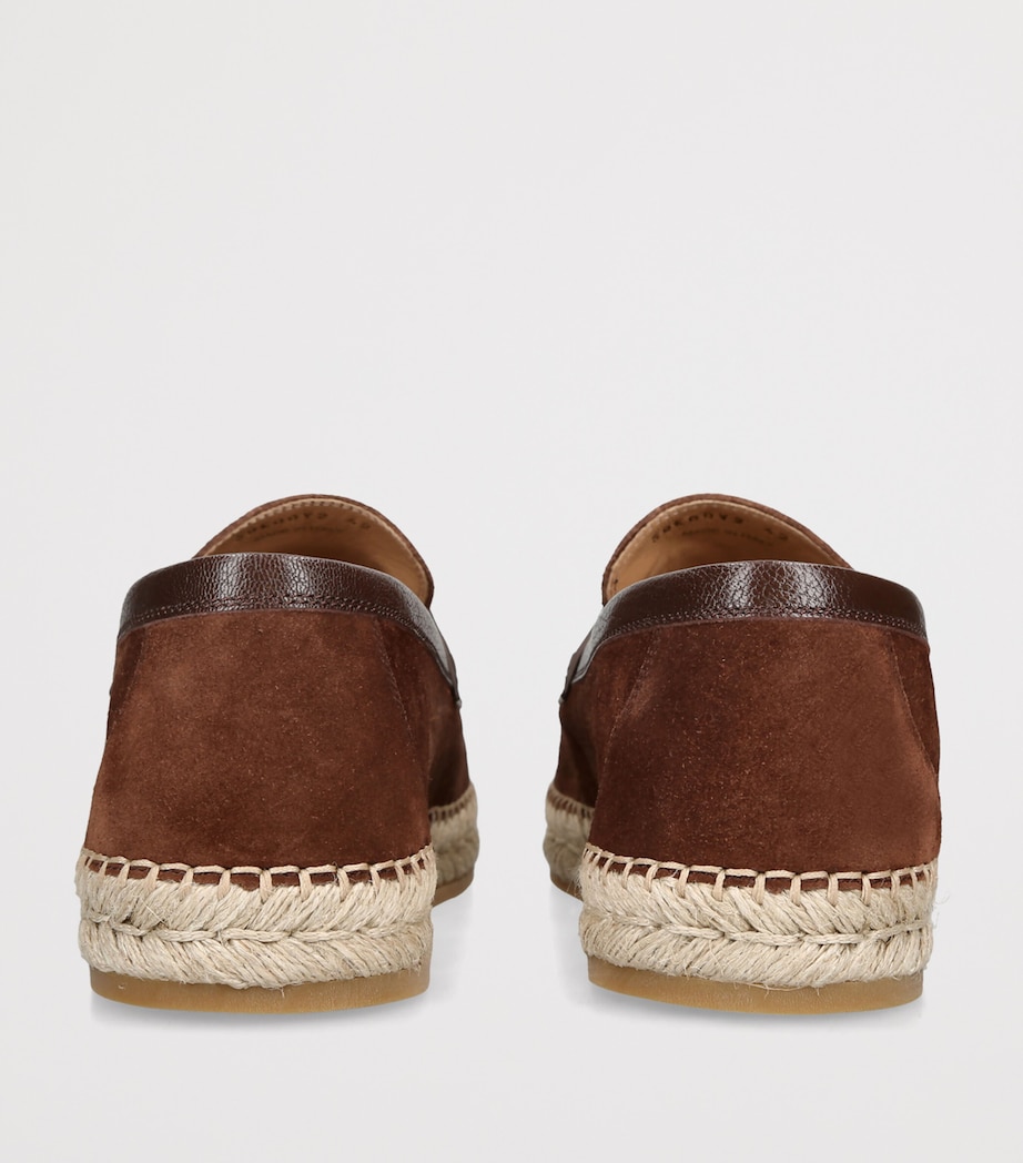 Valentino Garavani Suede Palm Avenue Espadrilles Dark Brown Image 2