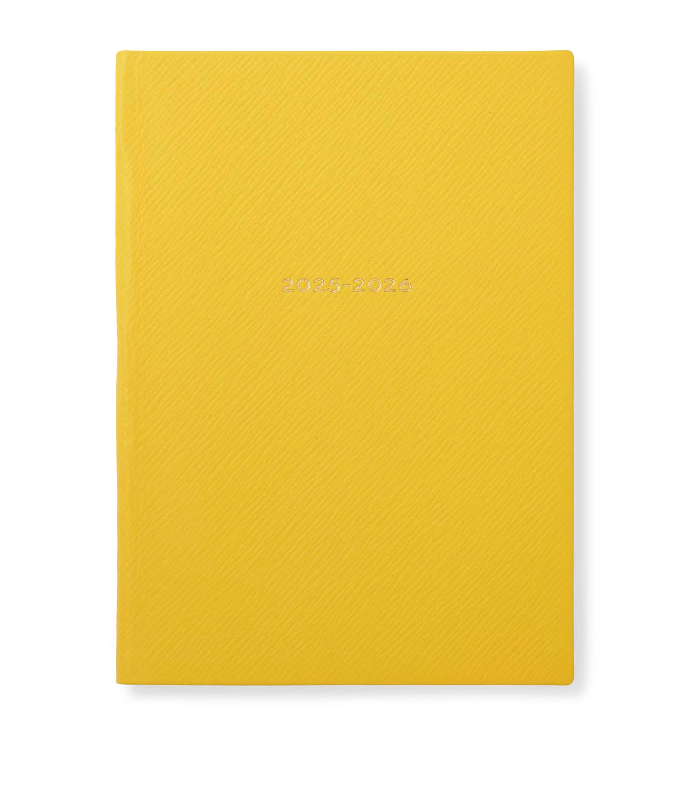 Smythson Leather Soho Planner In Yellow