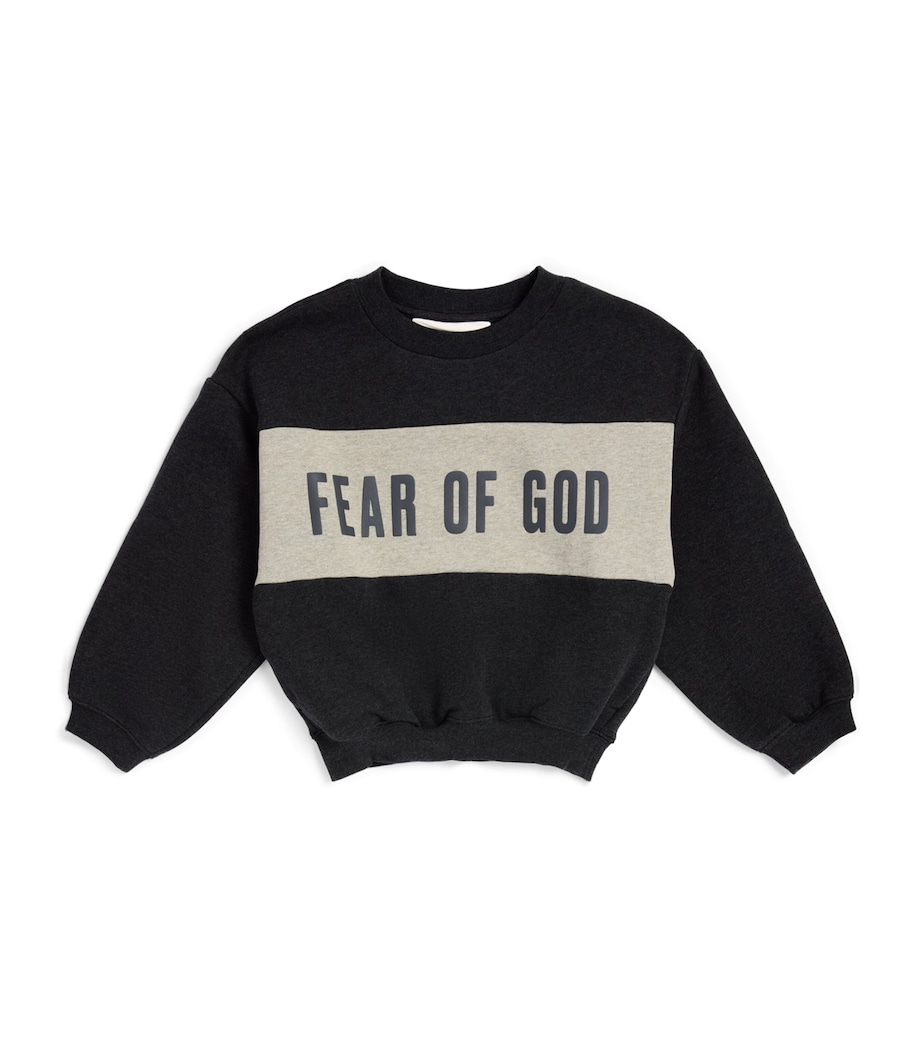 FEAR OF GOD ESSENTIALS KIDS Logo Panel Sweatshirt (2-14 Years) Gry H/seal H Image 1