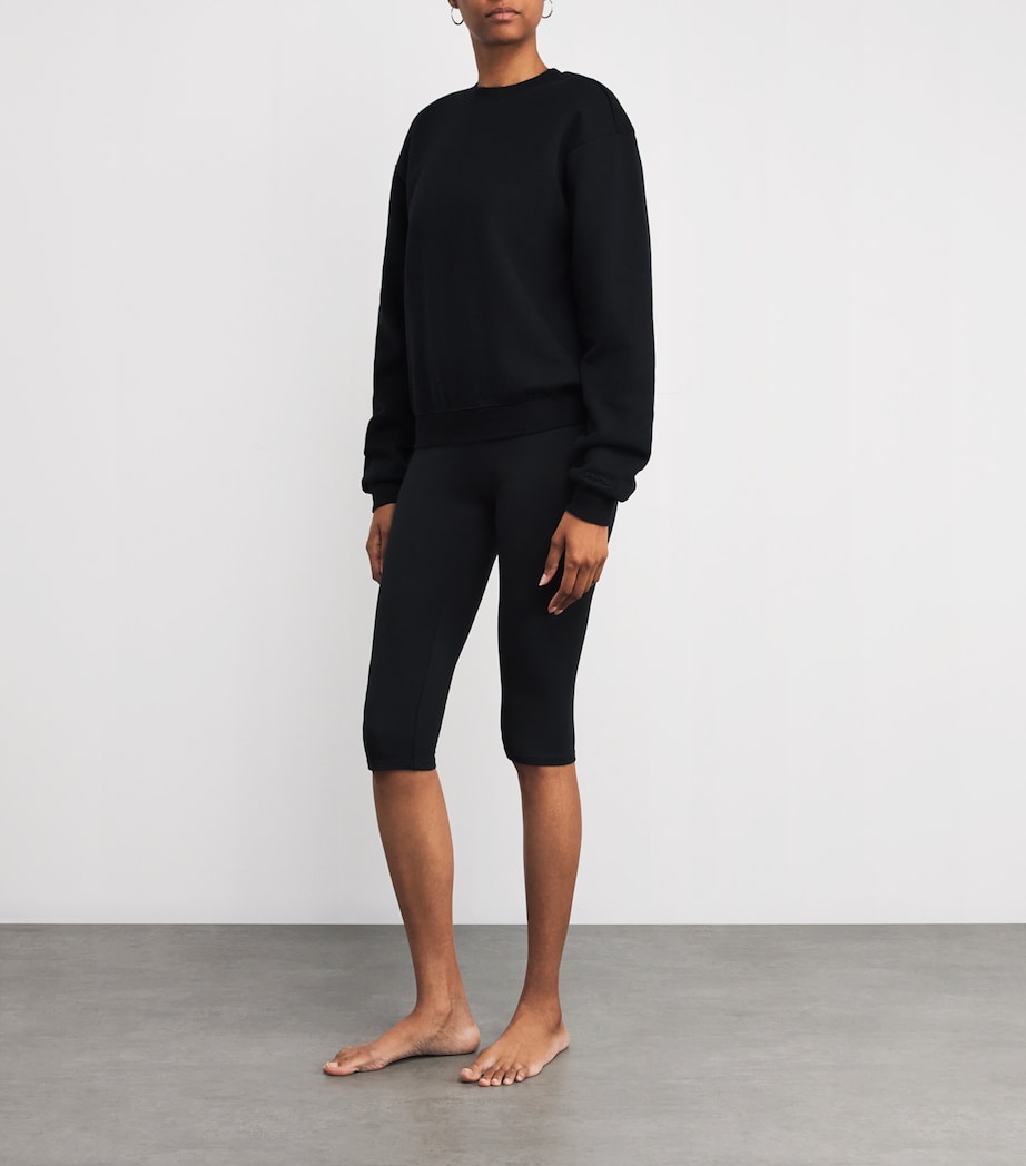 Cotton-Blend Fleece Classic Sweatshirt ONYX Image 2