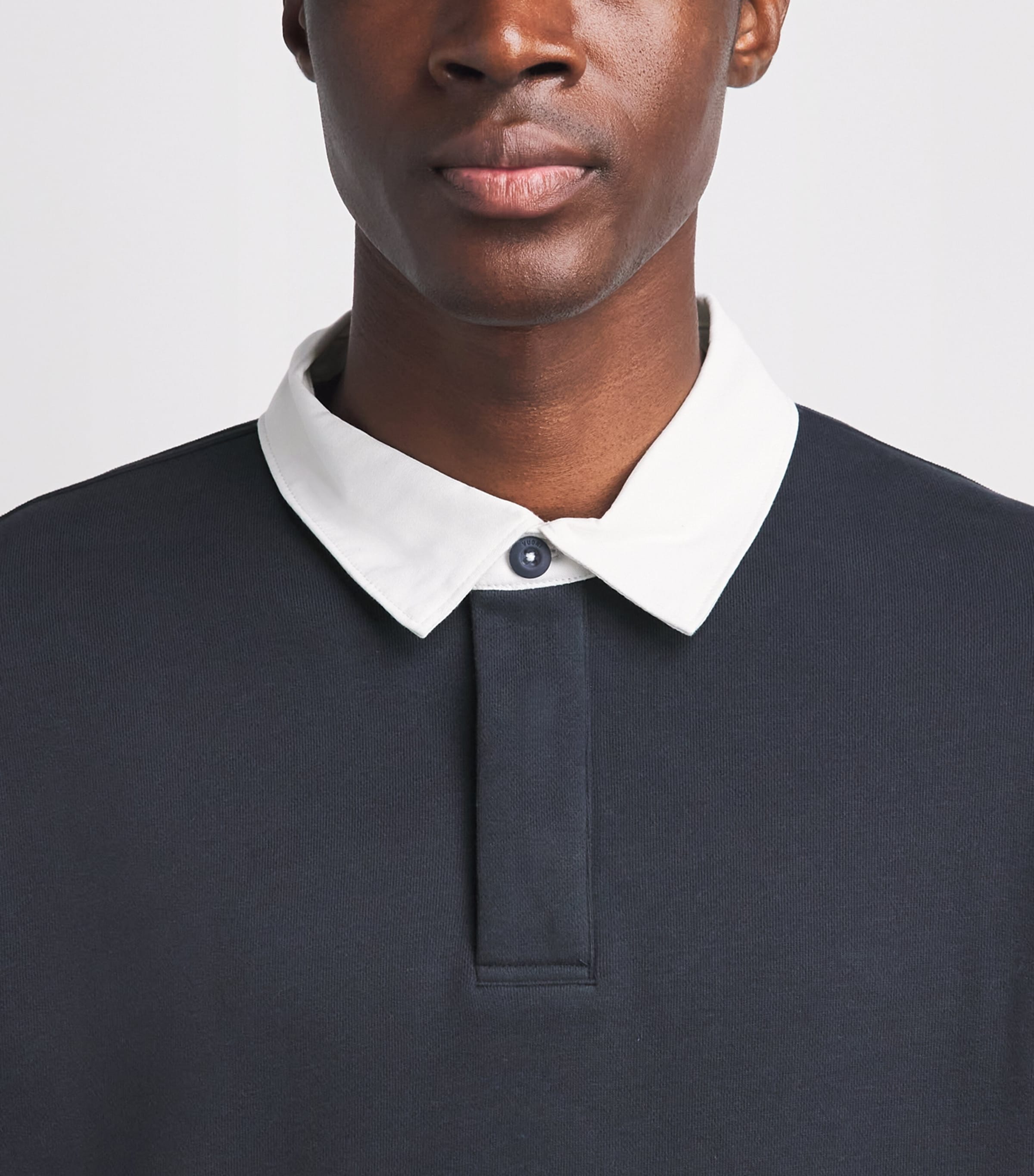 VUORI Mens French Terry Cypress Rugby Shirt Nvy Navy Image 3