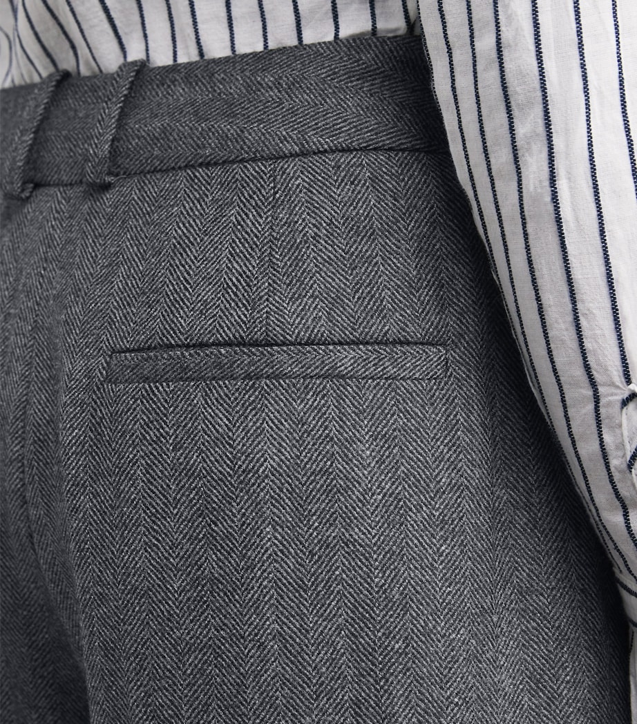 Wool Rampling Trousers GREY HERRINGBONE Image 6